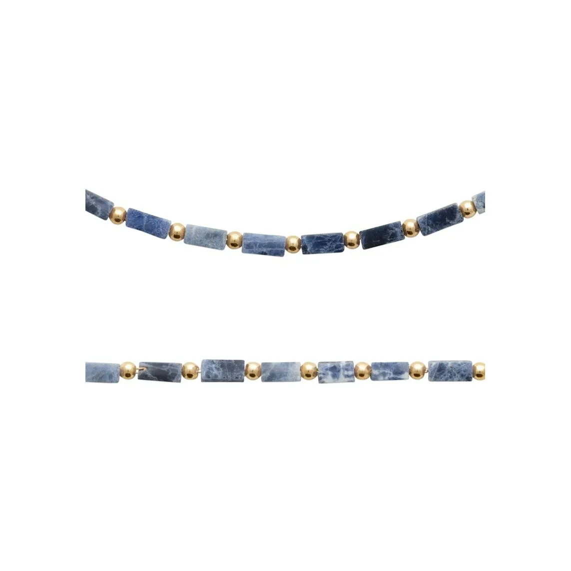 Achat Collier en plaqué or et sodalite