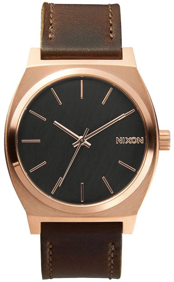Montre Nixon Time Teller Rose or cuir marron A045-2001-00 hommes