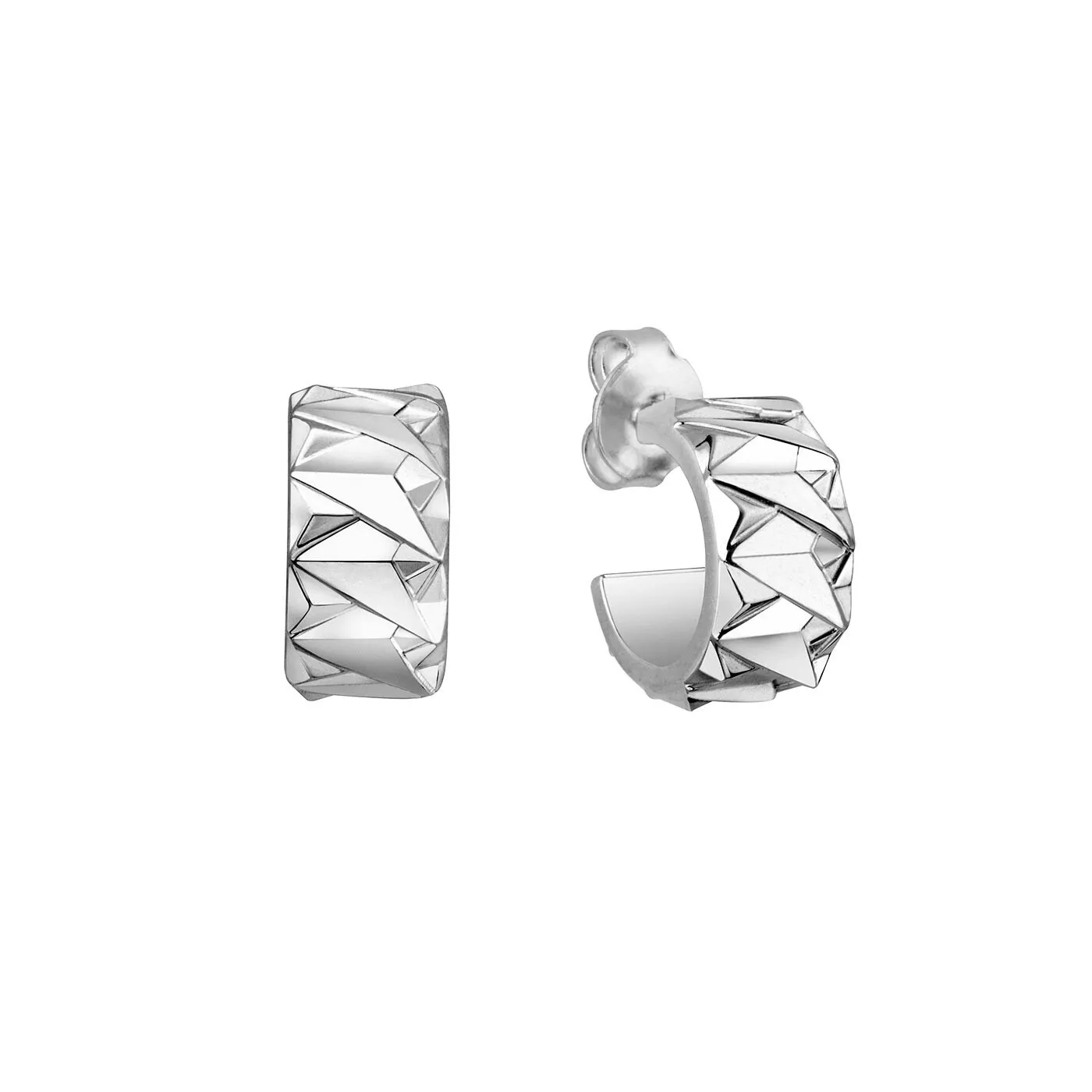 Boucles d'oreilles créoles Arthus Bertrand Stella Maxima en argent poli