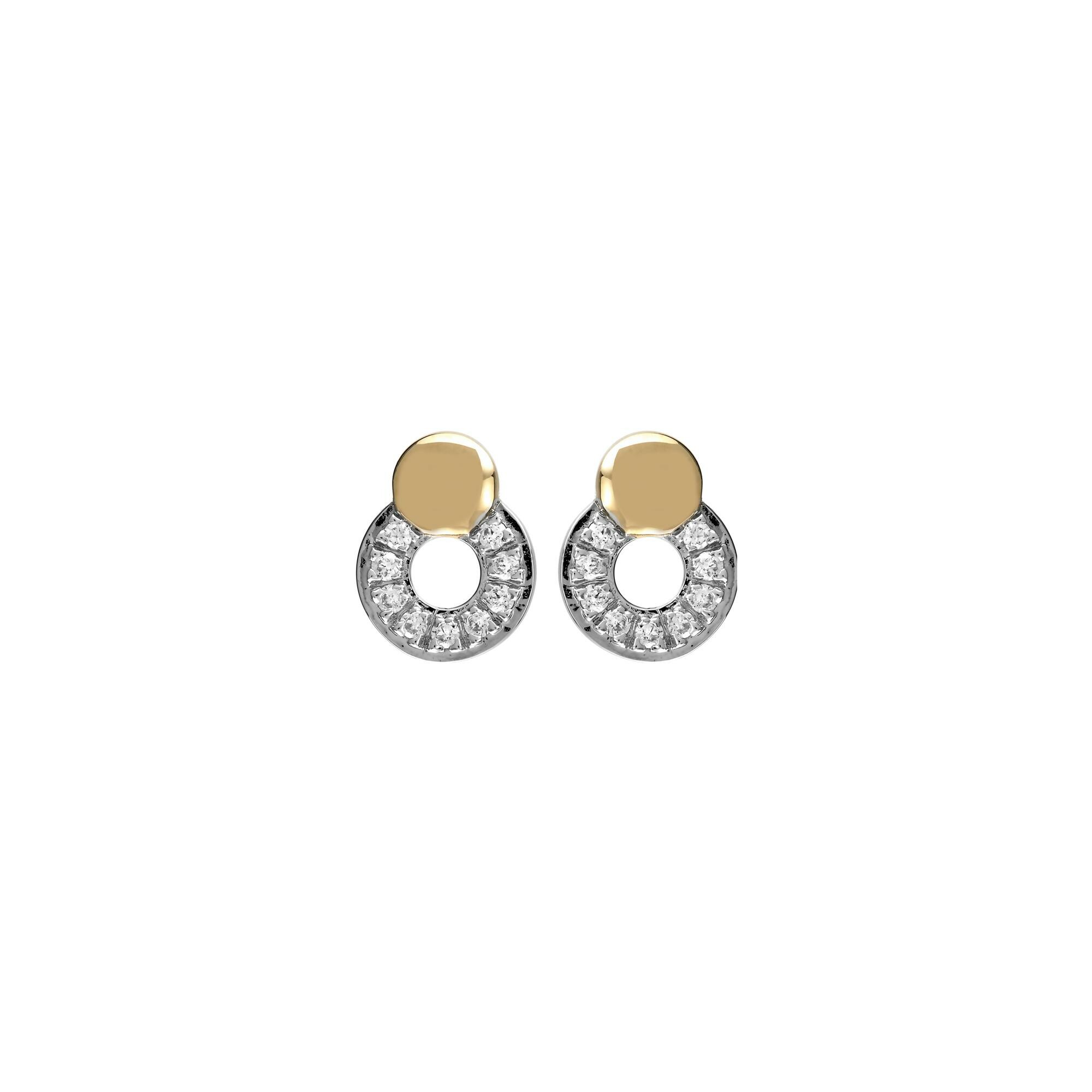 Achat Boucles d'oreilles en or blanc, or jaune et diamants