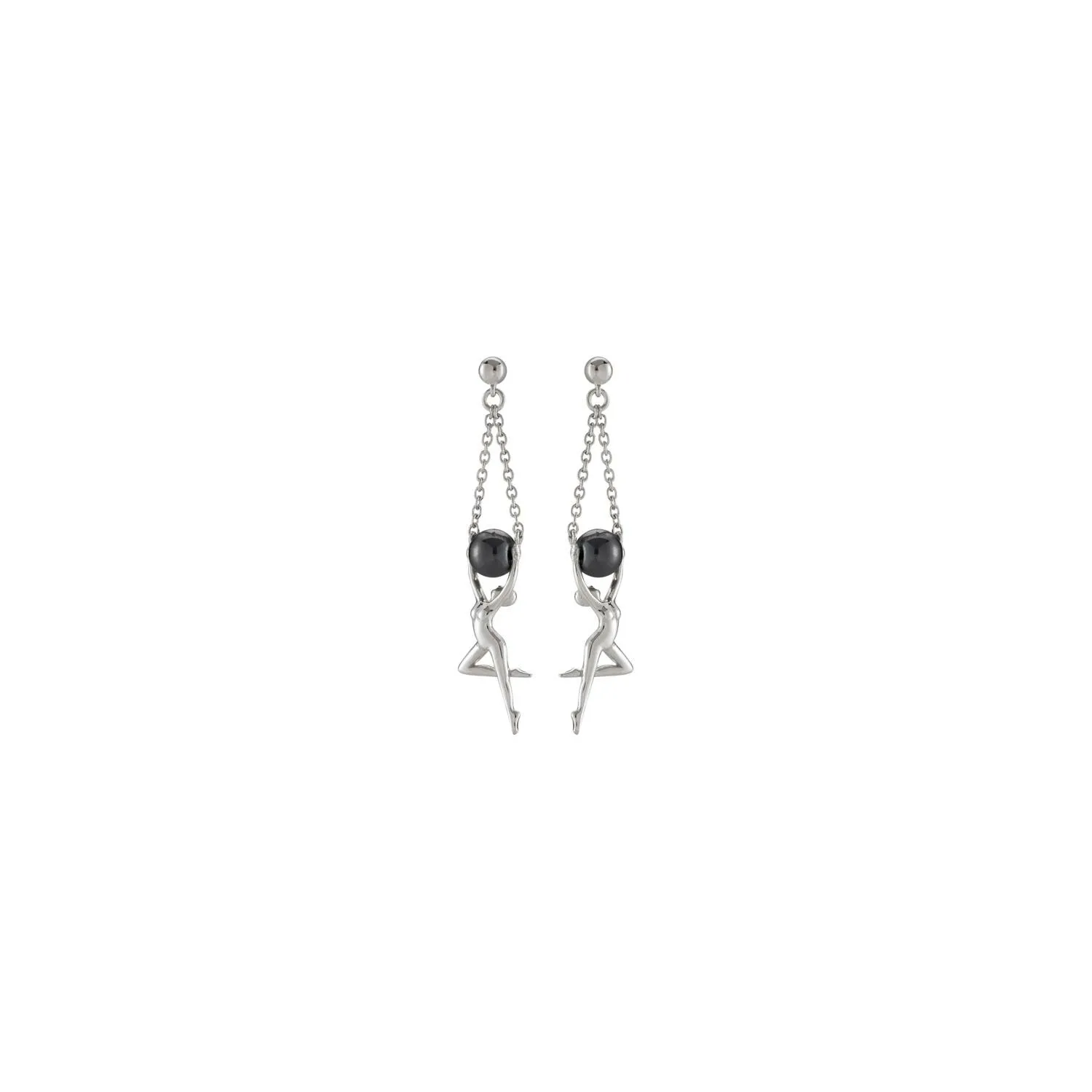 Achat Boucles d'oreilles Jourdan Bijoux Grace en argent et hématite