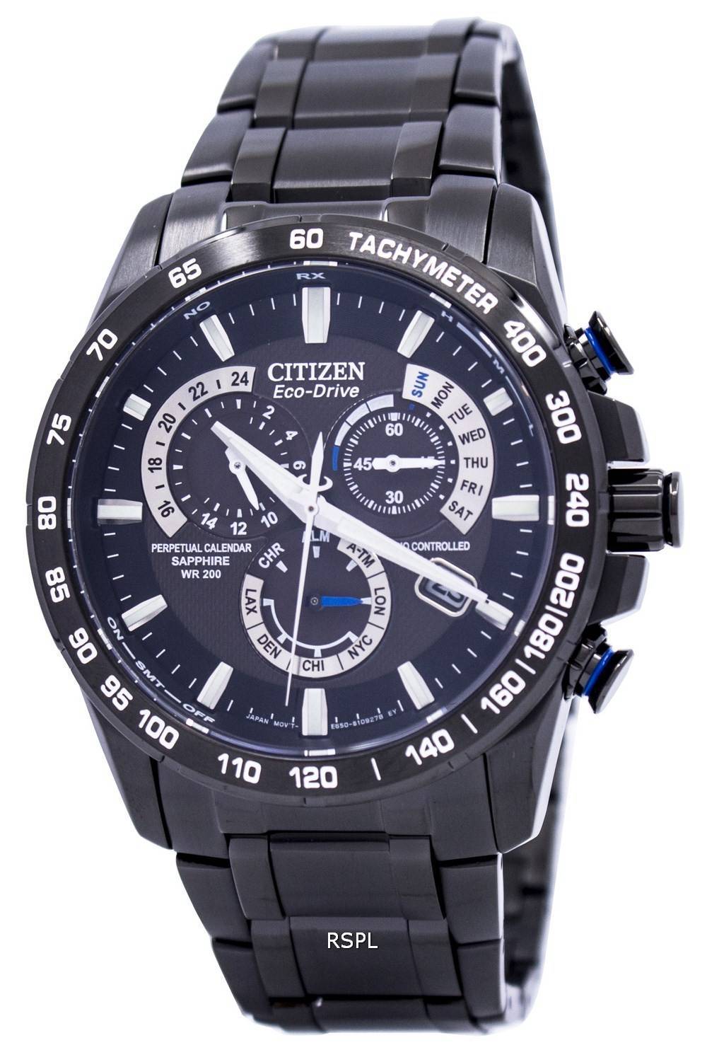 Montre Citizen Perpetual atomique Eco-Drive Chronographe AT4007-54E hommes