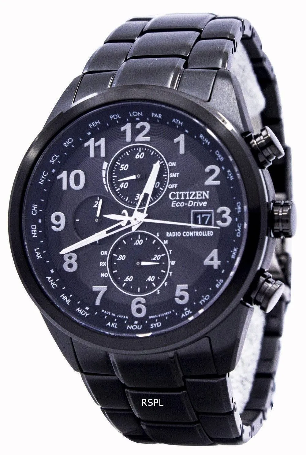 Montre Citizen Eco-Drive Chronograph-le temps du monde atomique AT8105-53E masculine