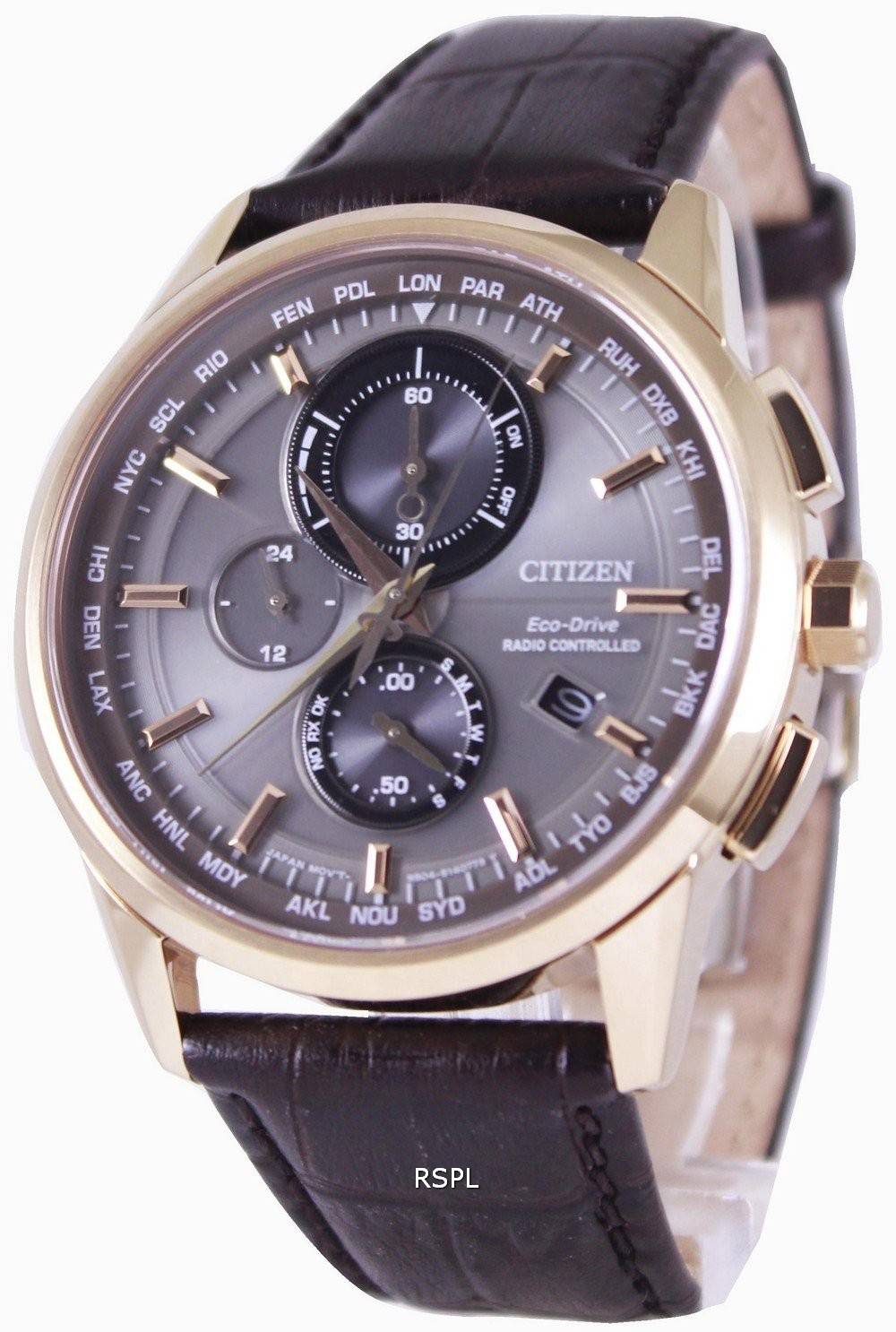 Citizen Eco-Drive Radio Controlled monde temps AT8113 - 12H montre homme