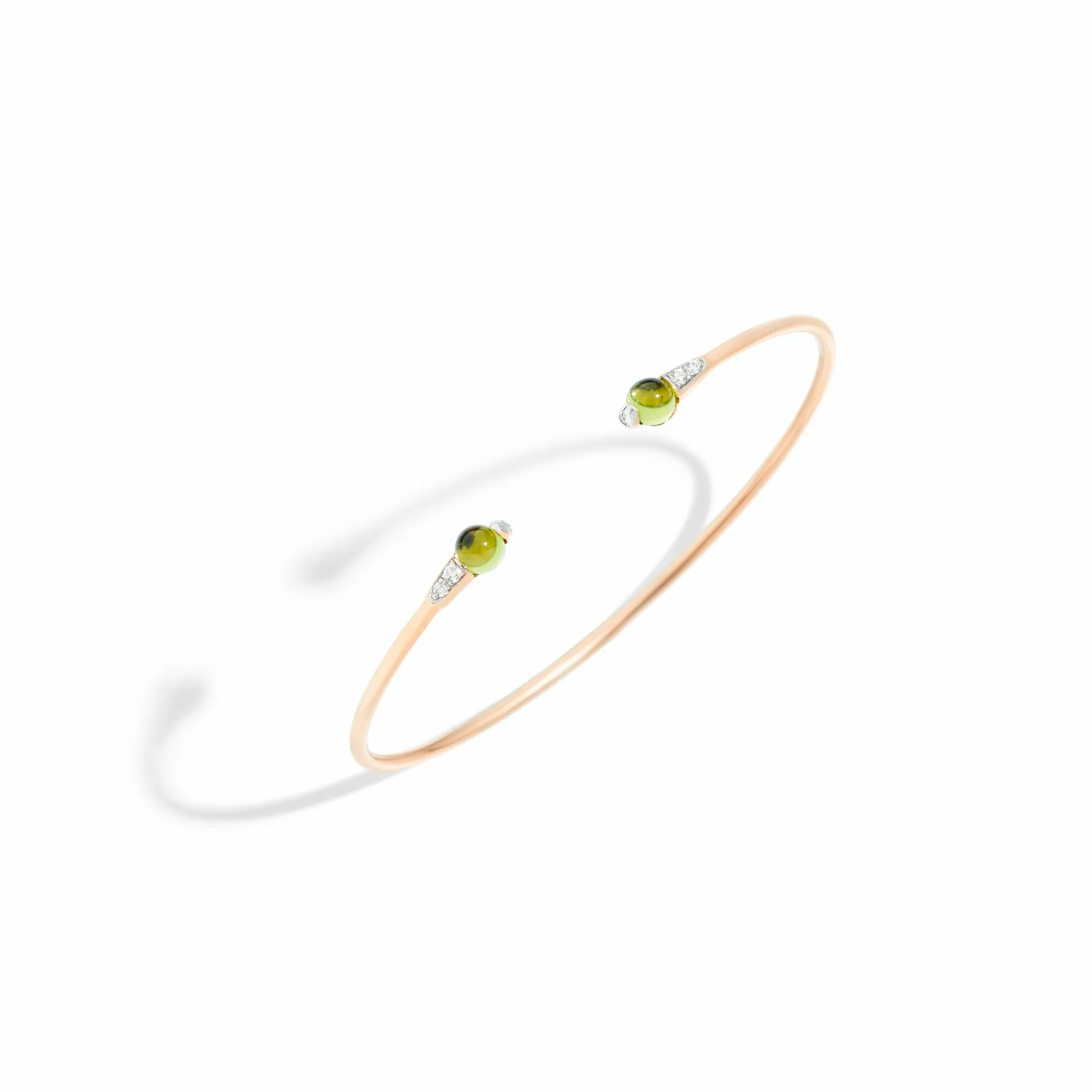 Bracelet Pomellato M'ama Non M'ama en or rose et péridots et diamants