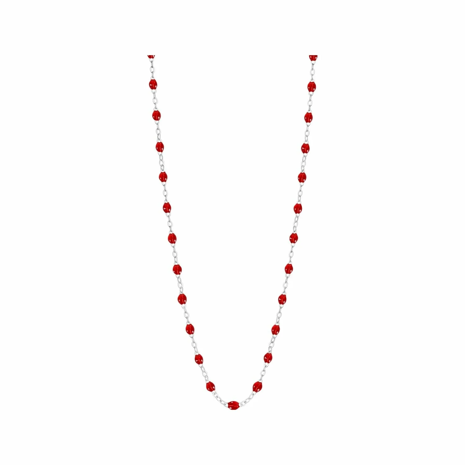 Achat Collier Gigi Clozeau Classique en or blanc et résine rouge rubis, 42cm