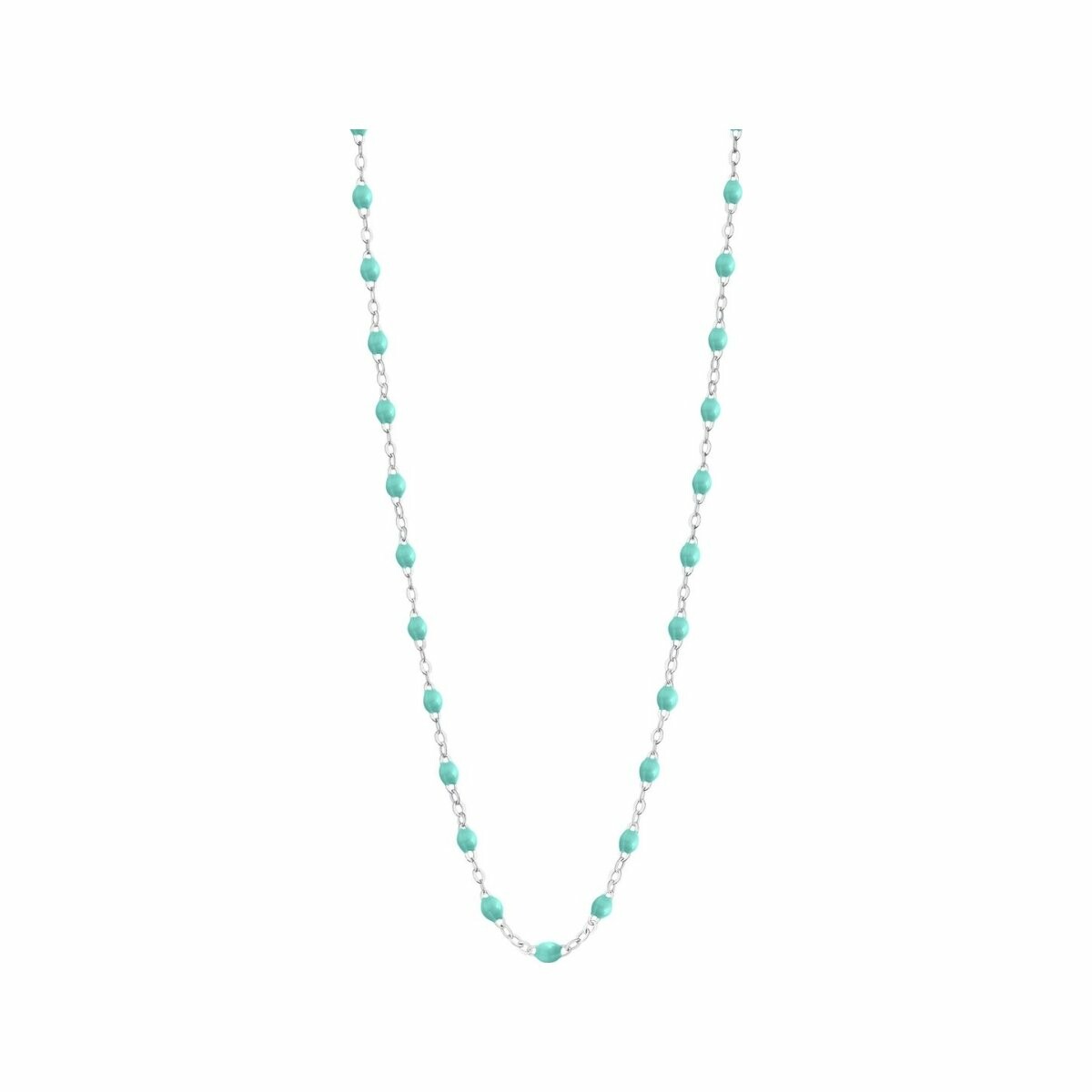 Achat Collier Gigi Clozeau Classique en or blanc et résine vert d'eau, 42cm