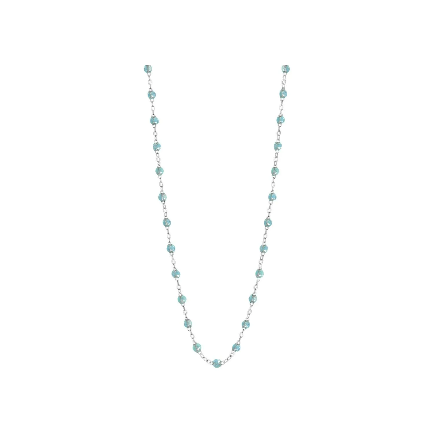Achat Collier Gigi Clozeau Classique en or blanc et résine aqua, 42cm