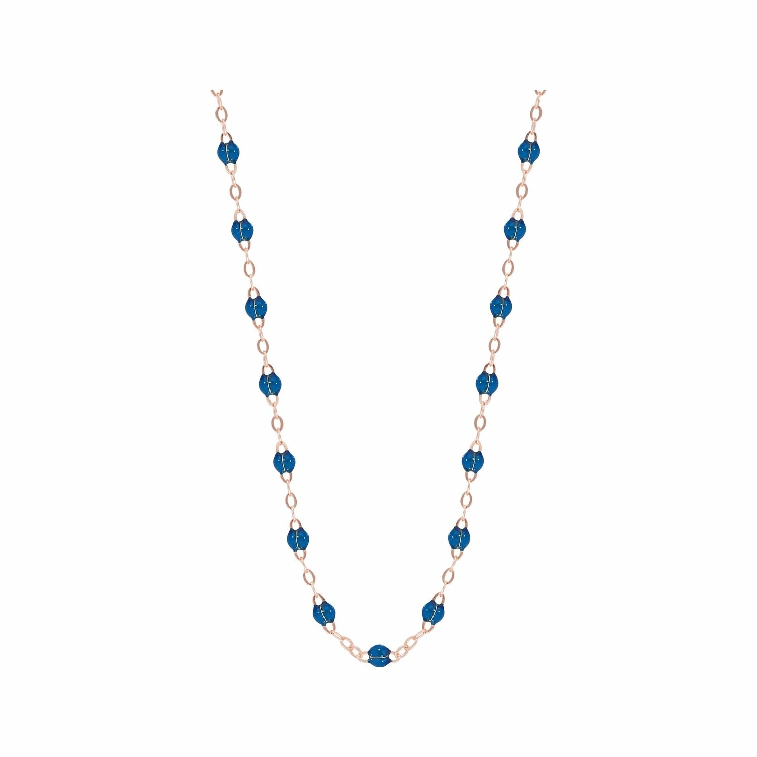 Achat Collier Gigi Clozeau Classique en or rose et résine bleu fluo, 42cm