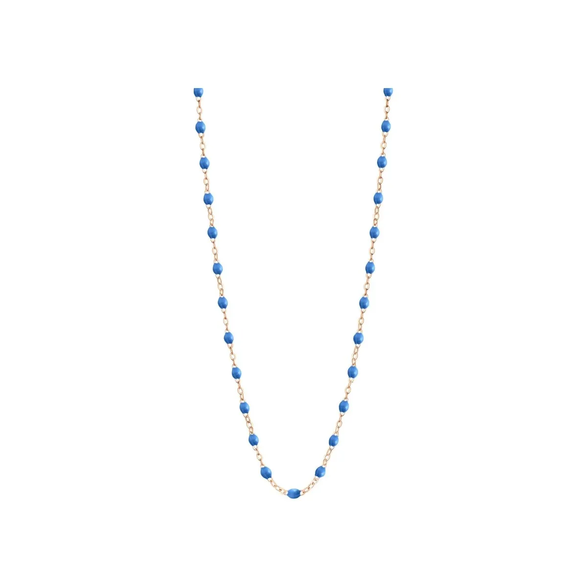 Collier Gigi Clozeau Classique en or rose et résine bleu fluo, 45cm