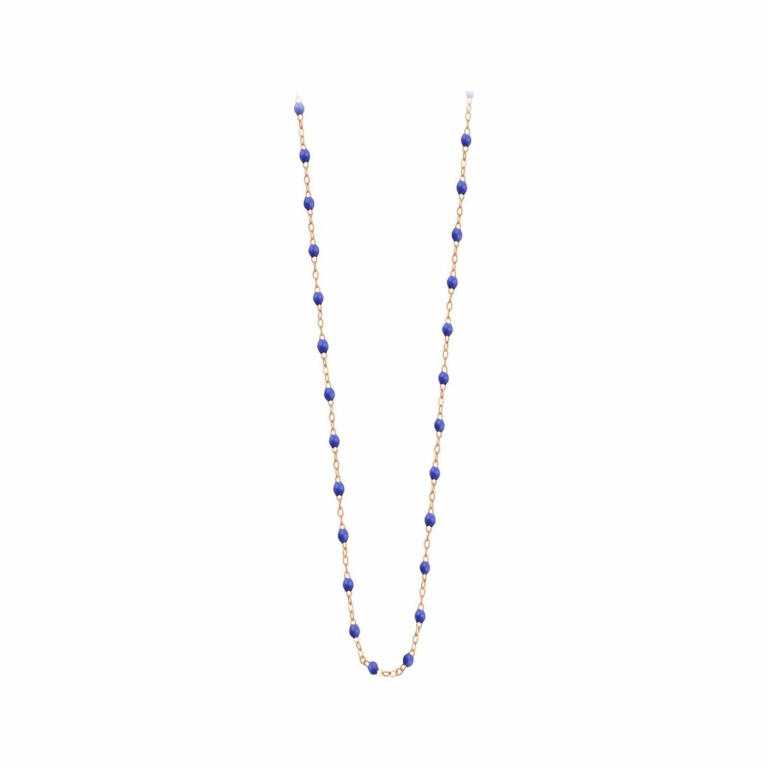 Collier Gigi Clozeau Classique en or rose et résine bleue, 50cm