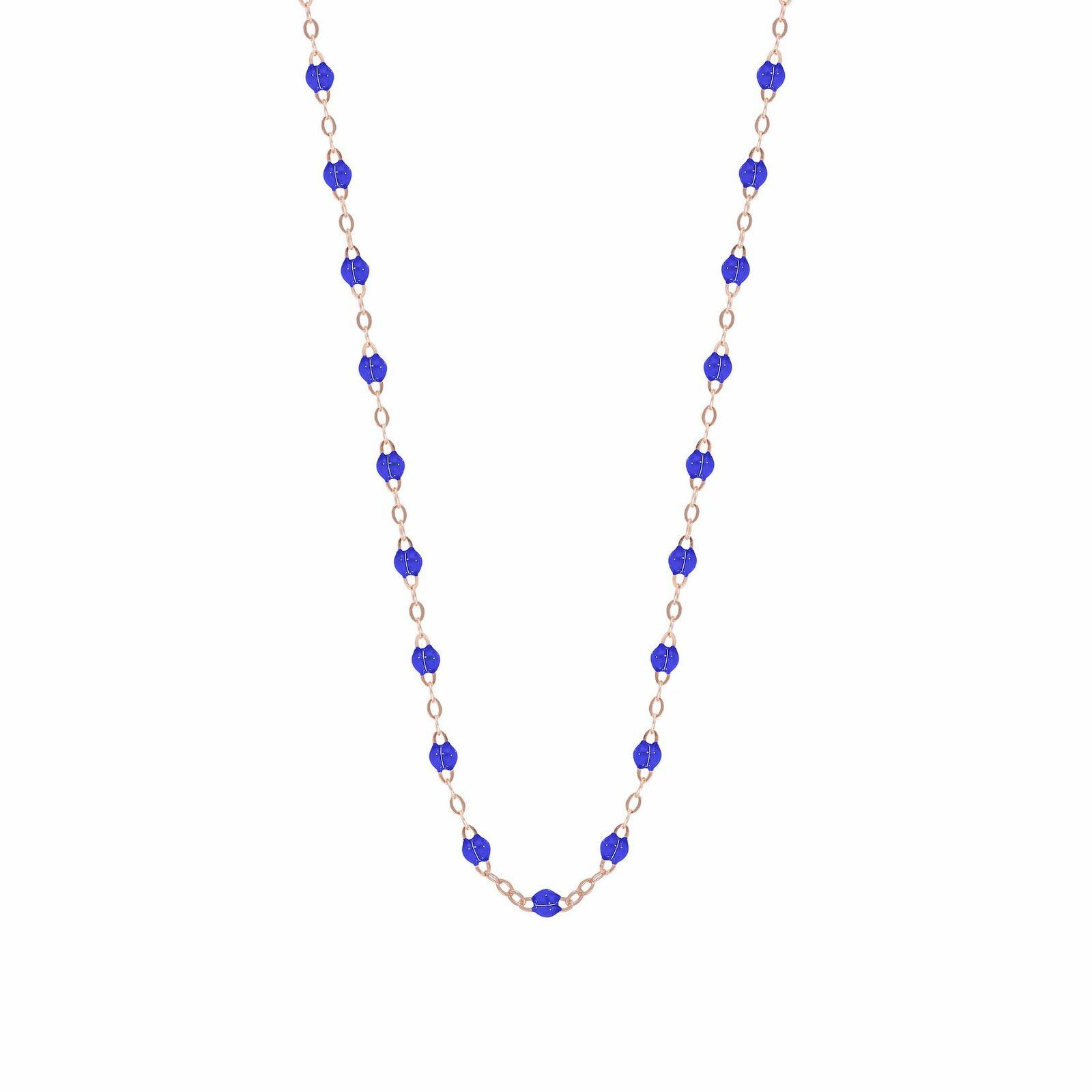 Achat Collier Gigi Clozeau Classique en or rose et résine bleu de prusse, 42cm