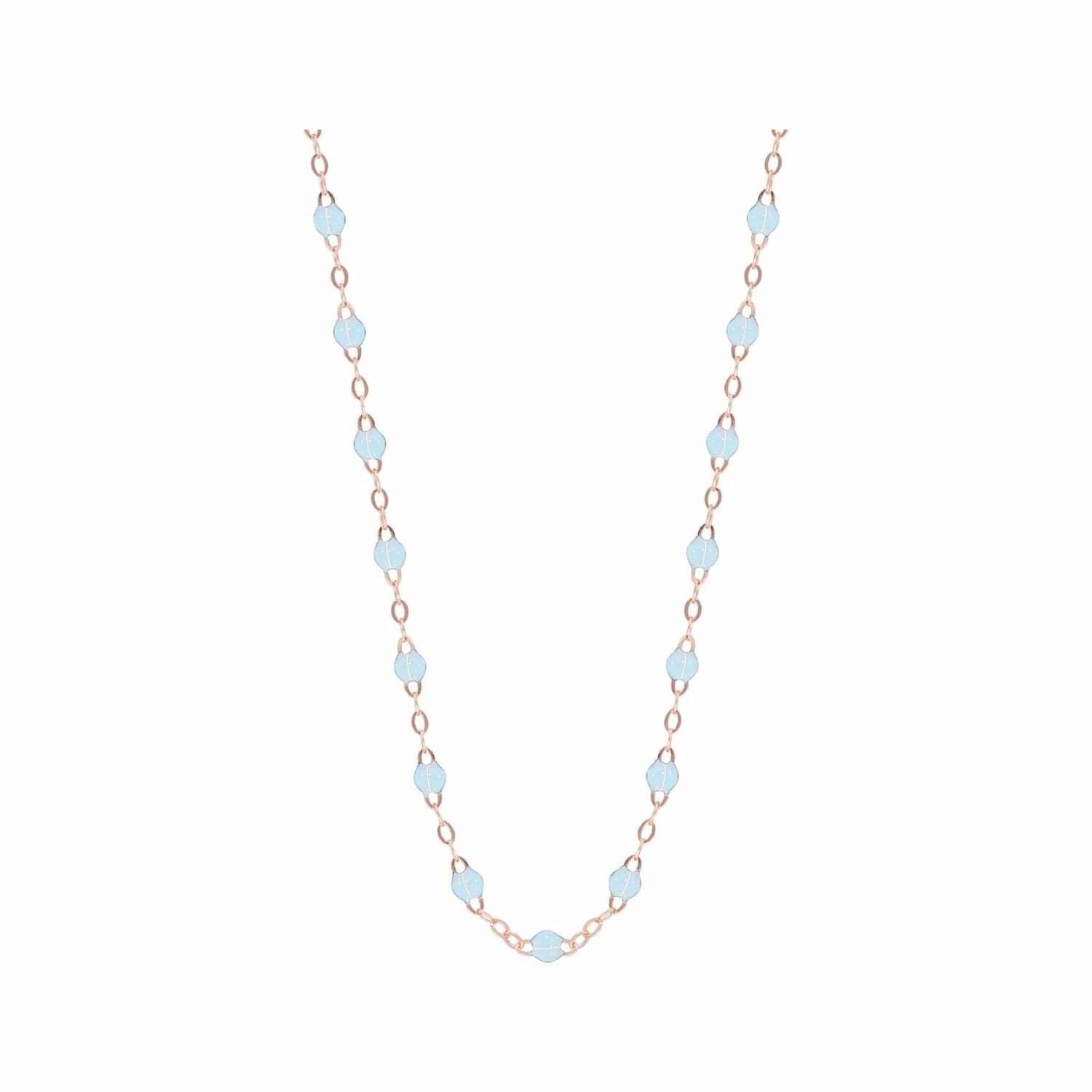 Collier Gigi Clozeau Classique en or rose et résine bleu layette, 42cm