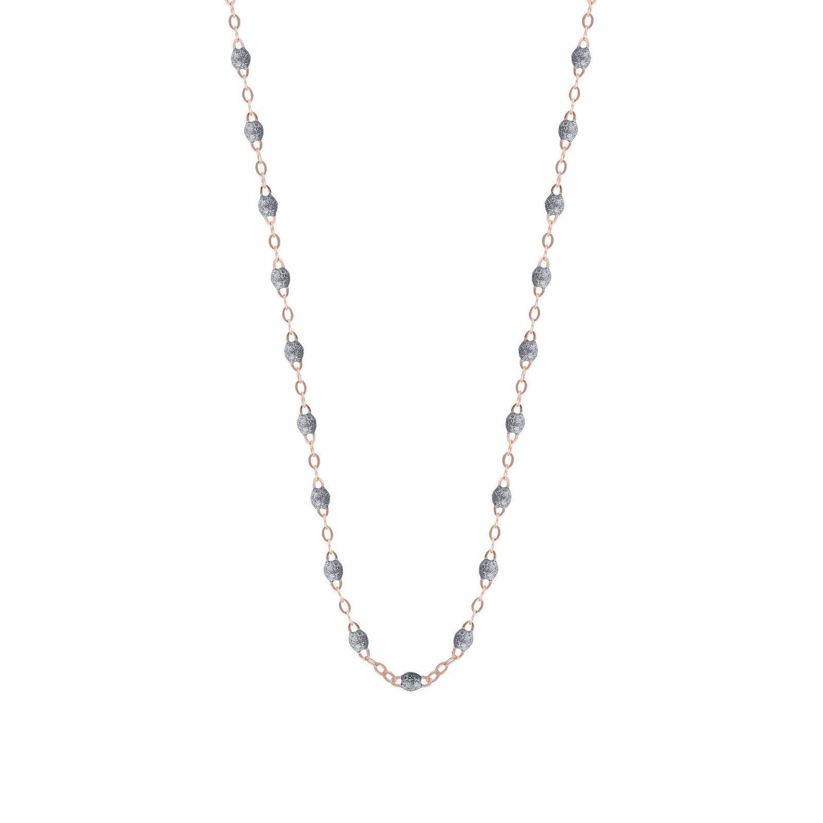 Achat Collier Gigi Clozeau Classique en or rose et résine gris souris, 42cm