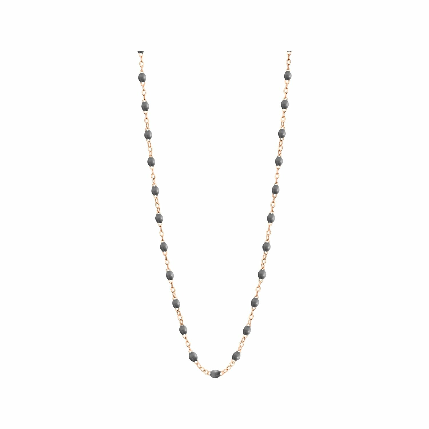 Achat Collier Gigi Clozeau Classique en or rose et résine gris foncé, 42cm