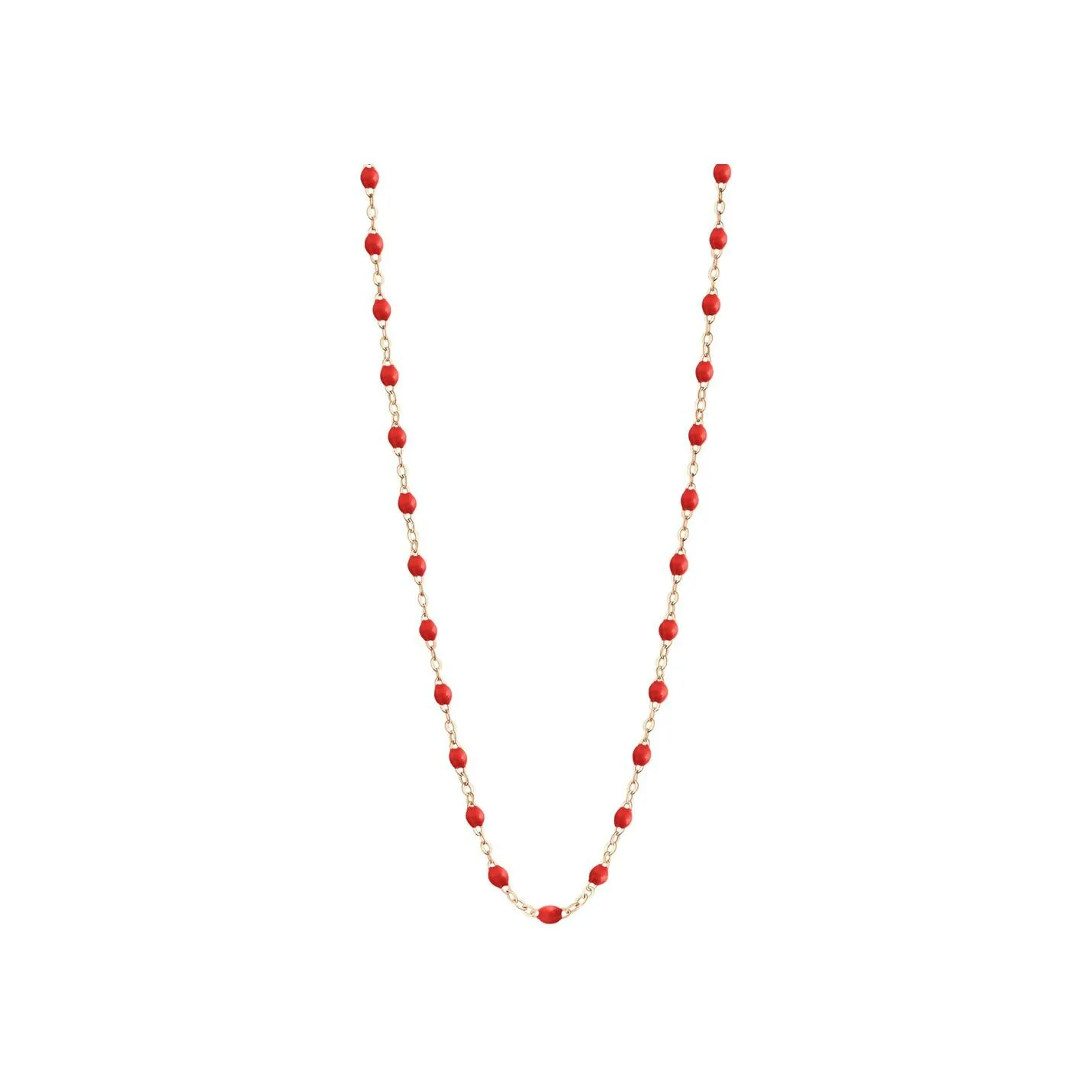Collier Gigi Clozeau Classique en or rose et résine rouge coquelicot, 45cm