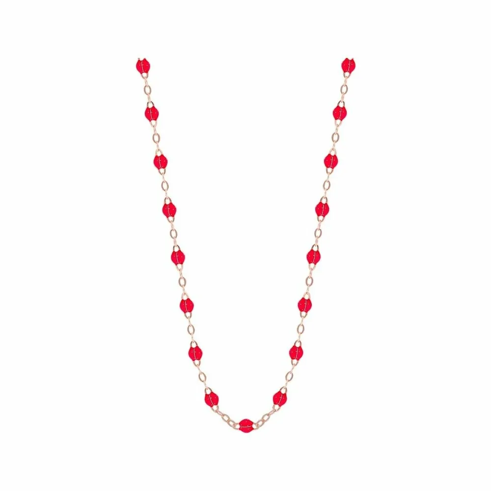 Achat Collier Gigi Clozeau Classique en or rose et résine rubis, 50cm