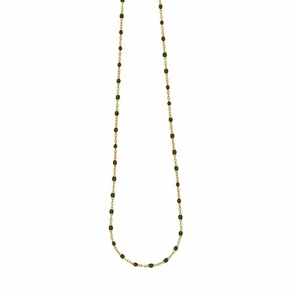 Achat Collier Gigi Clozeau Classique en or rose et résine kaki, 42cm