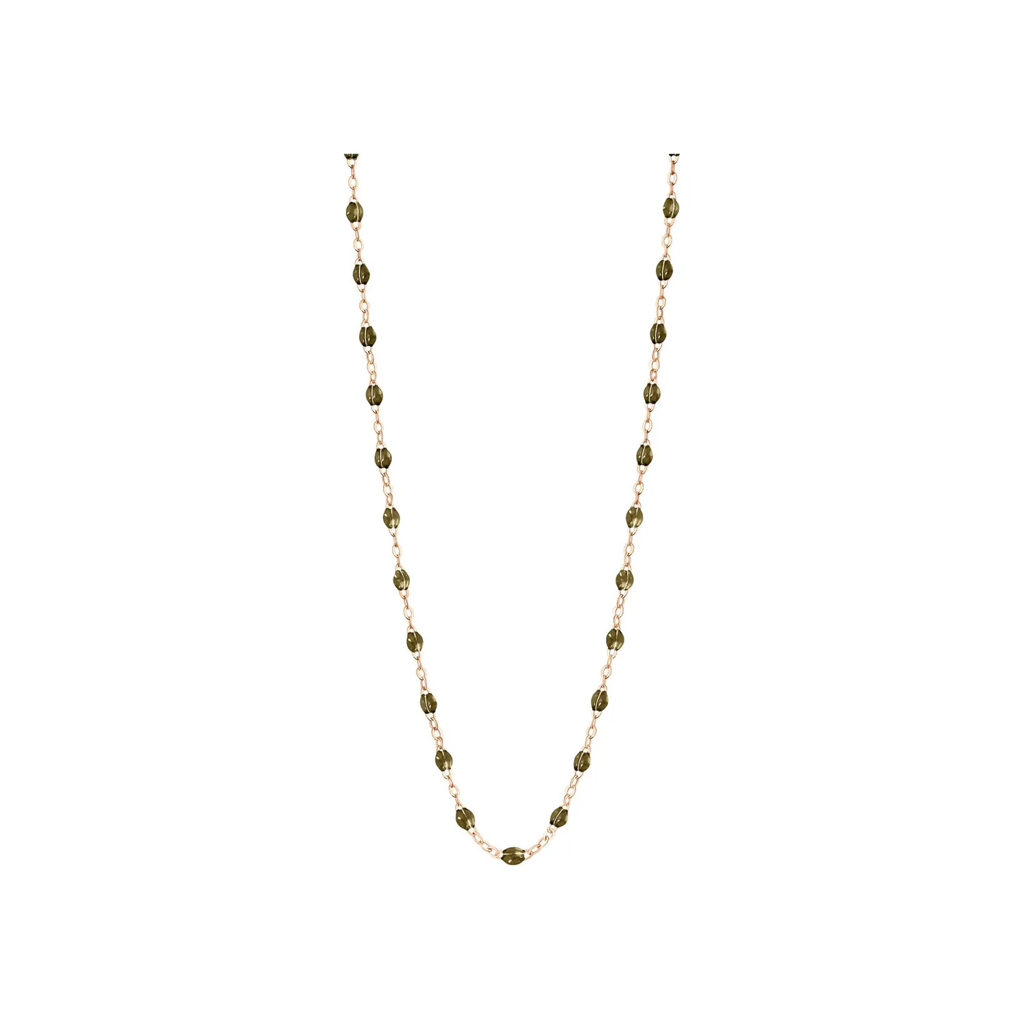 Collier Gigi Clozeau Classique en or rose et résine kaki, 50cm B1GI001R3850XX - Rigal