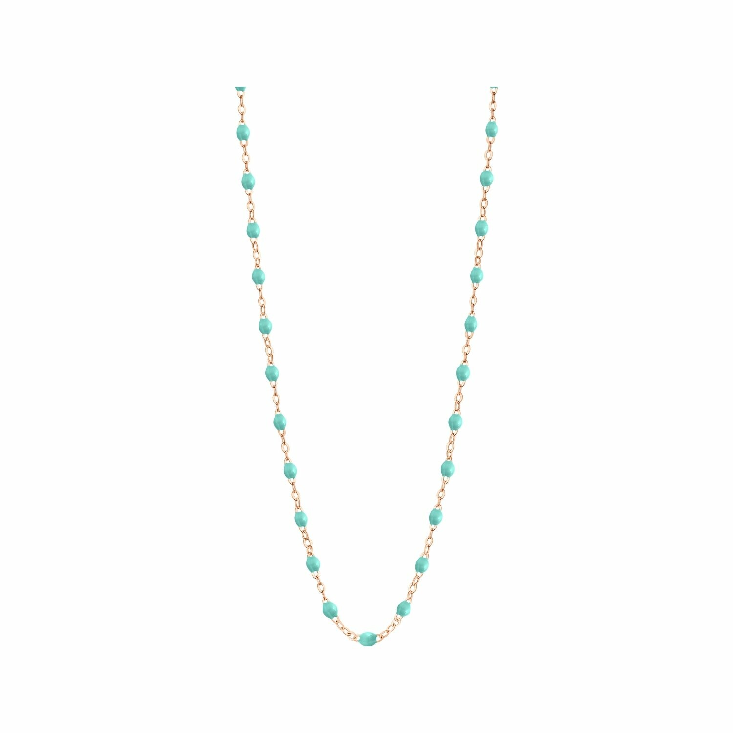 Achat Collier Gigi Clozeau Classique en or rose et résine vert eau, 42cm