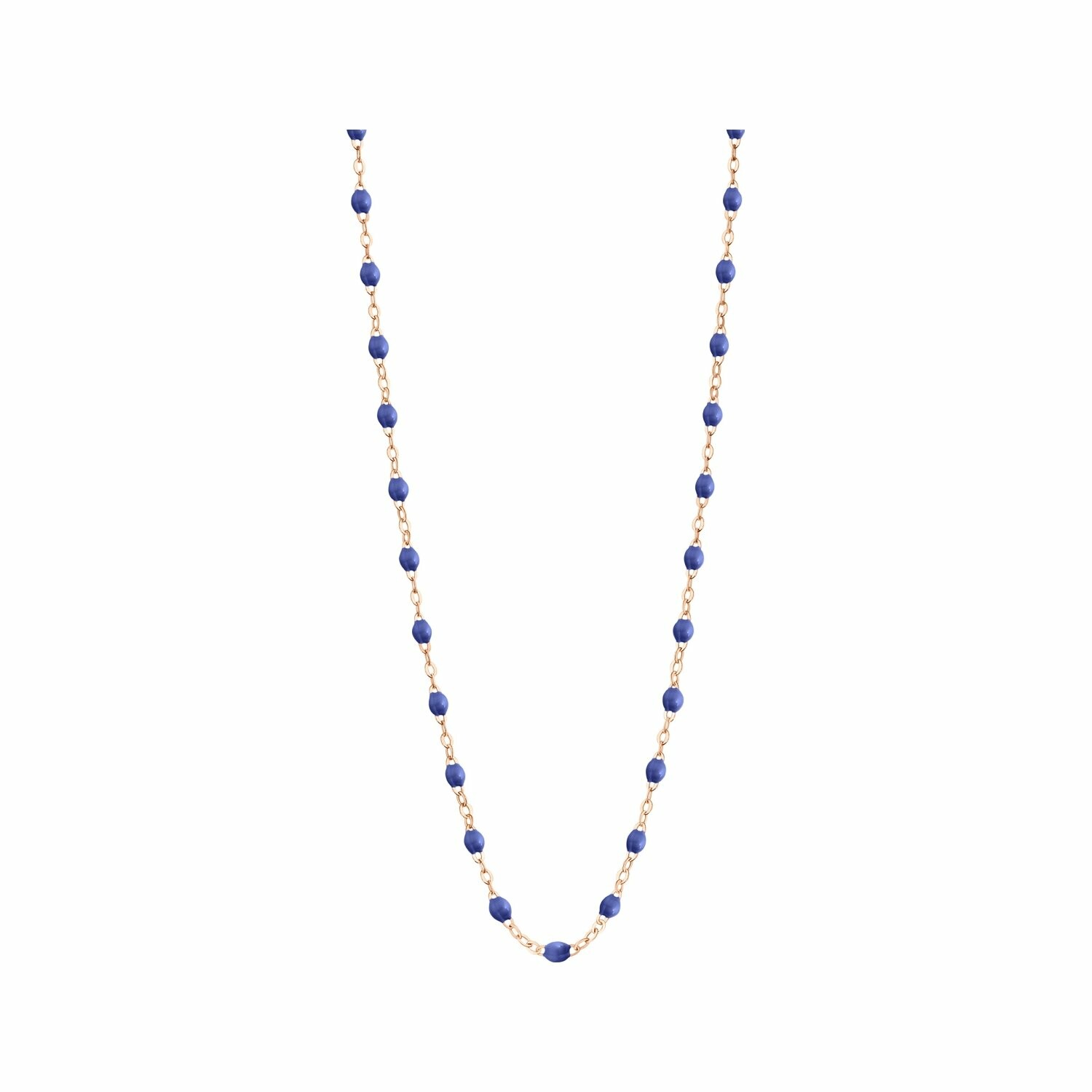 Achat Collier Gigi Clozeau Classique en or rose et résine bleu bleuet , 42cm