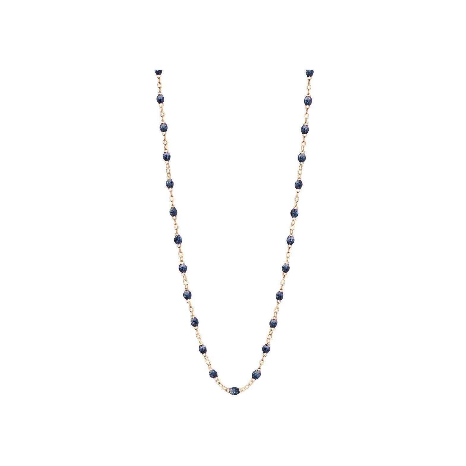 Achat Collier Gigi Clozeau Classique en or rose et résine bleu nuit, 42cm