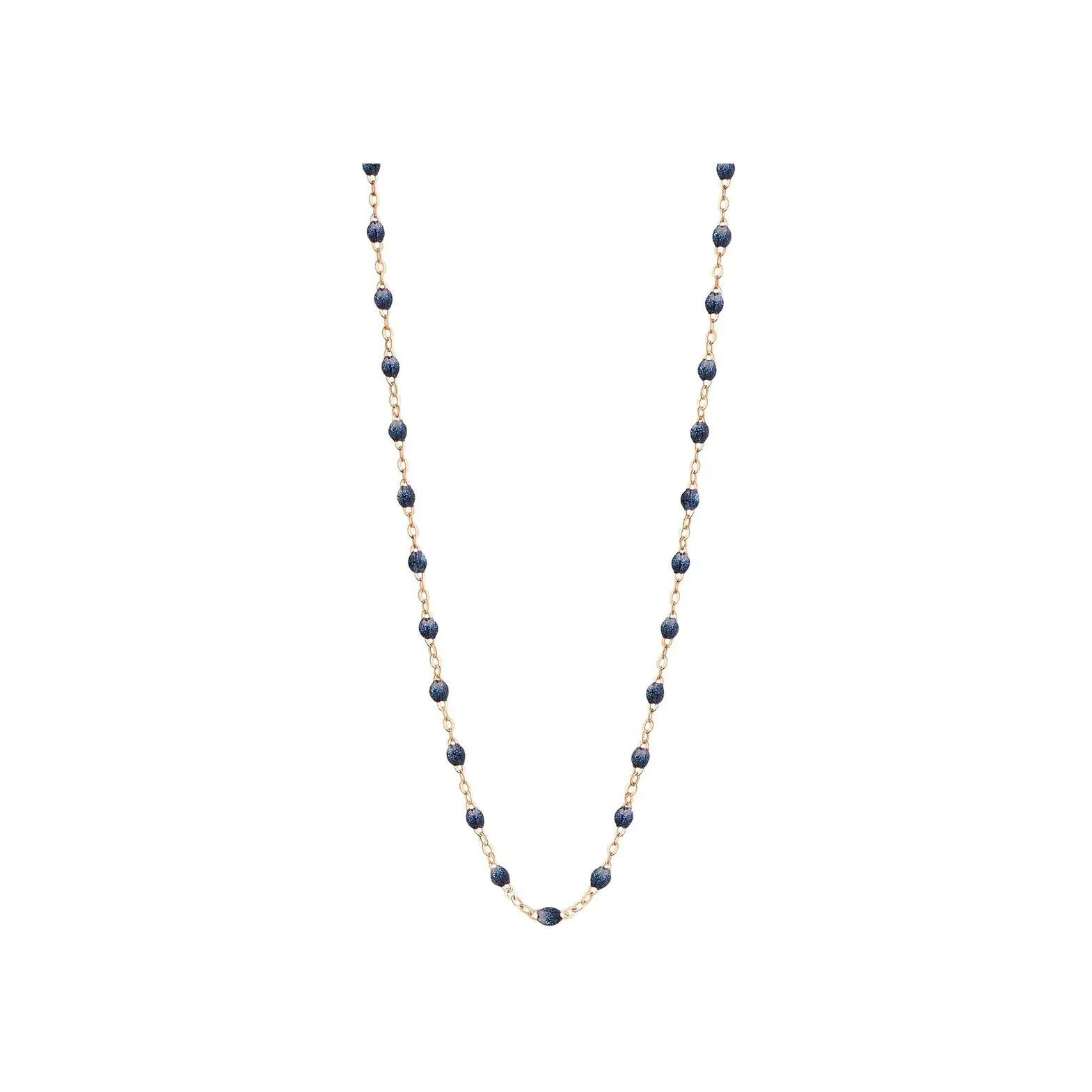 Collier Gigi Clozeau Classique en or rose et résine bleu nuit, 45cm