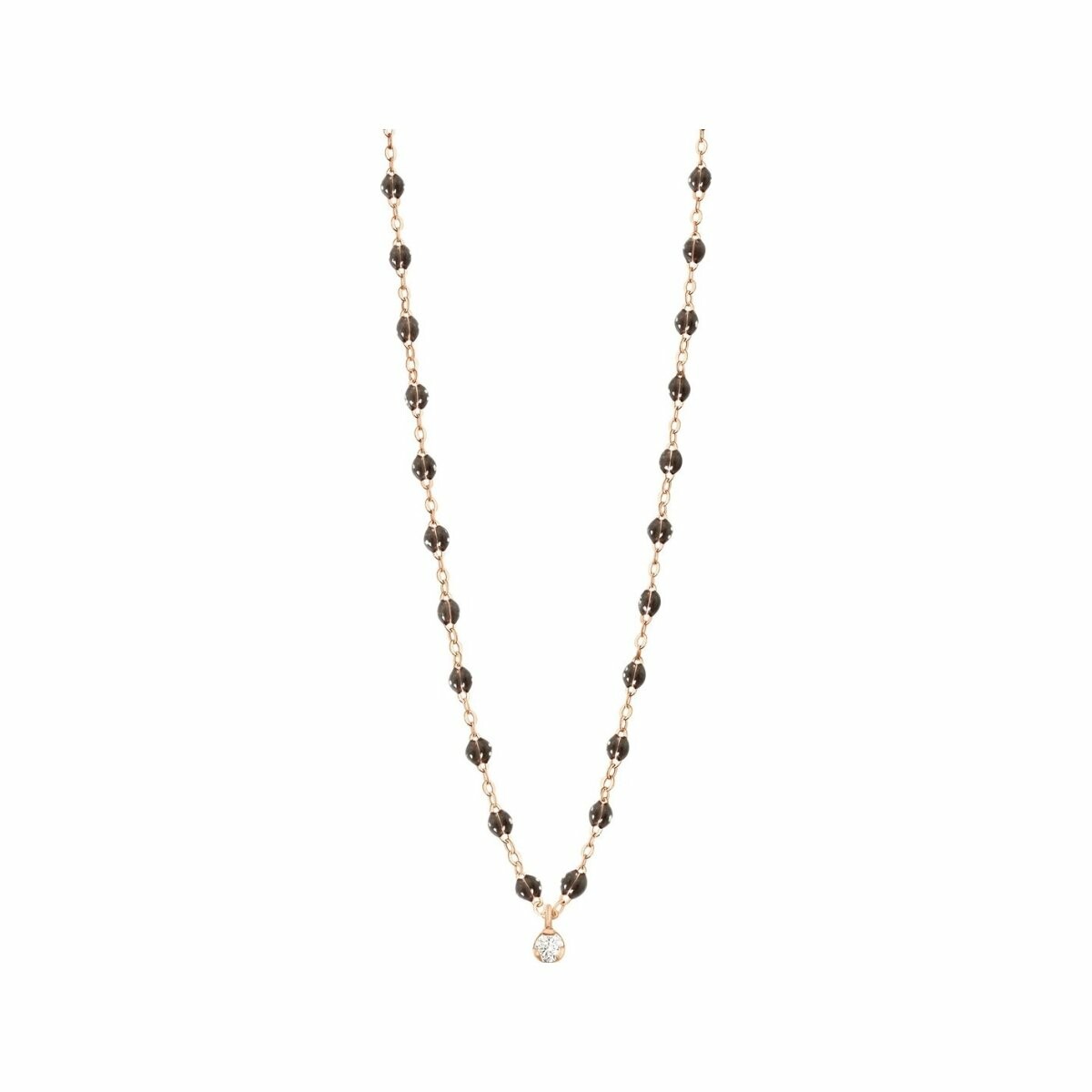Achat Collier Gigi Clozeau Suprême en or rose, diamant et résine noire, 42cm