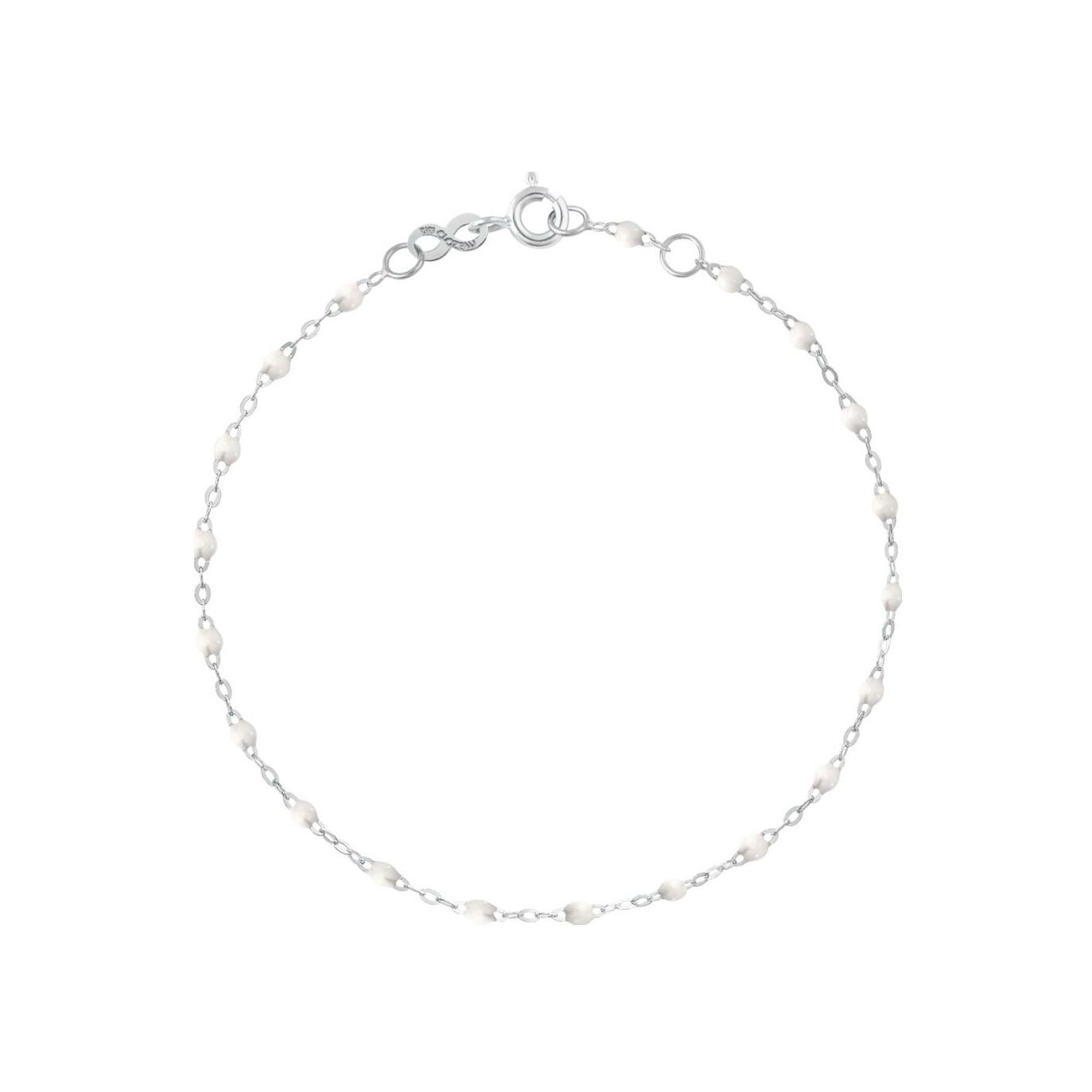 Achat Bracelet Gigi Clozeau Classique en or blanc et résine blanche, 17cm