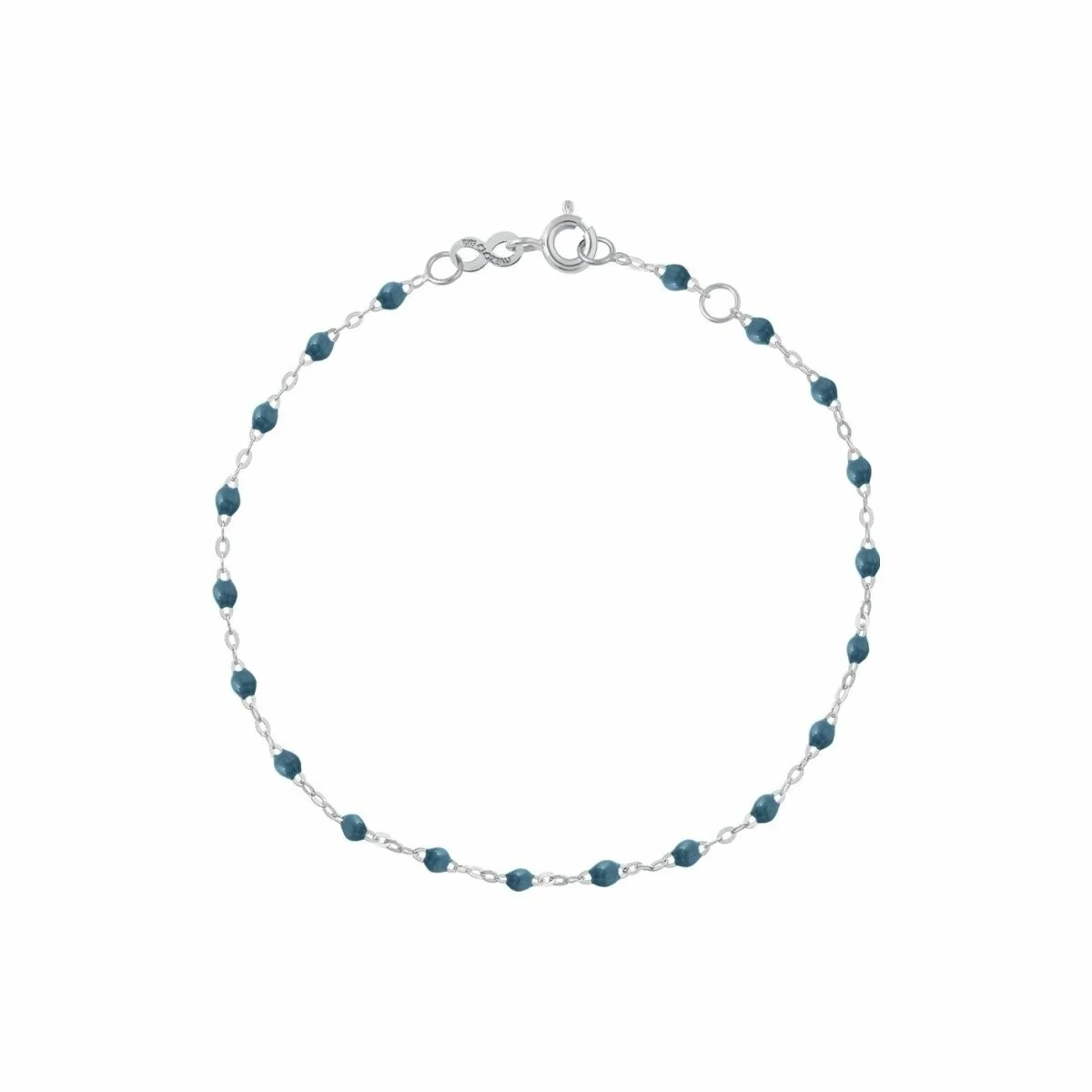 Bracelet Gigi Clozeau Classique en or blanc et résine bleu céleste, 17cm B3GI001G0217XX - Rigal