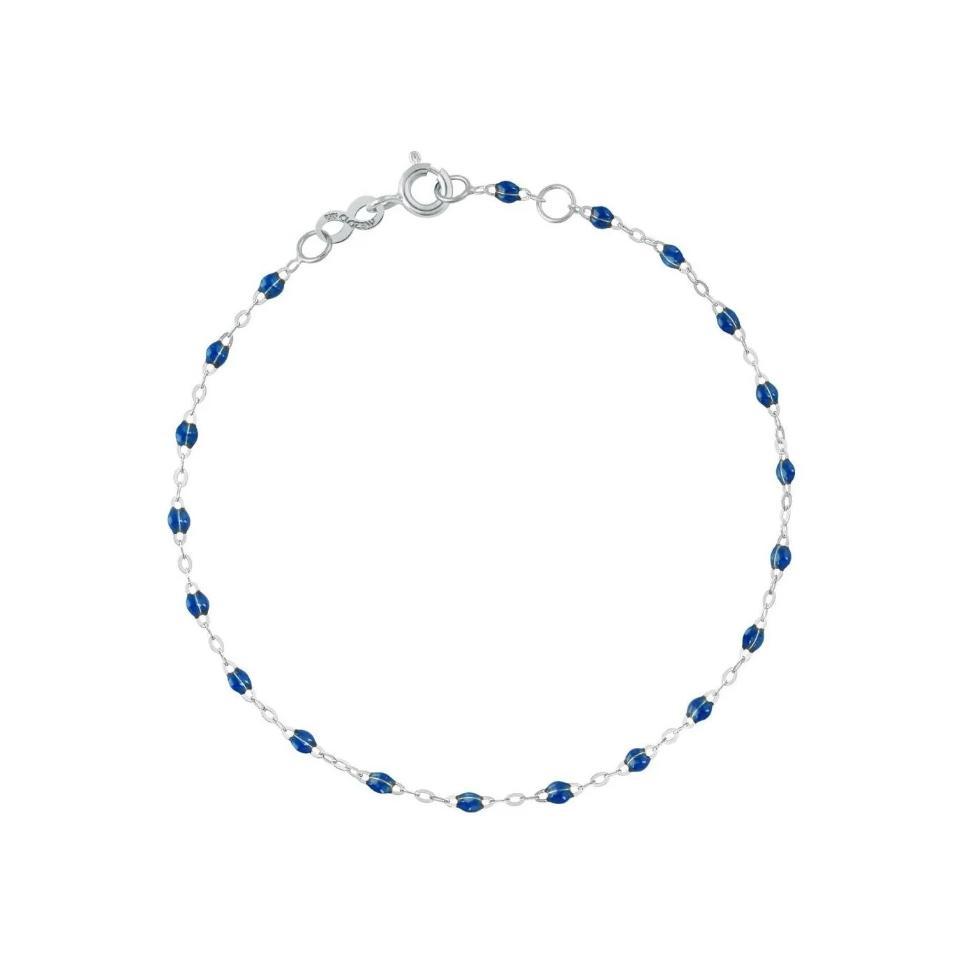 Bracelet Gigi Clozeau Classique en or blanc et résine bleu saphir, 17cm B3GI001G1417XX - Rigal