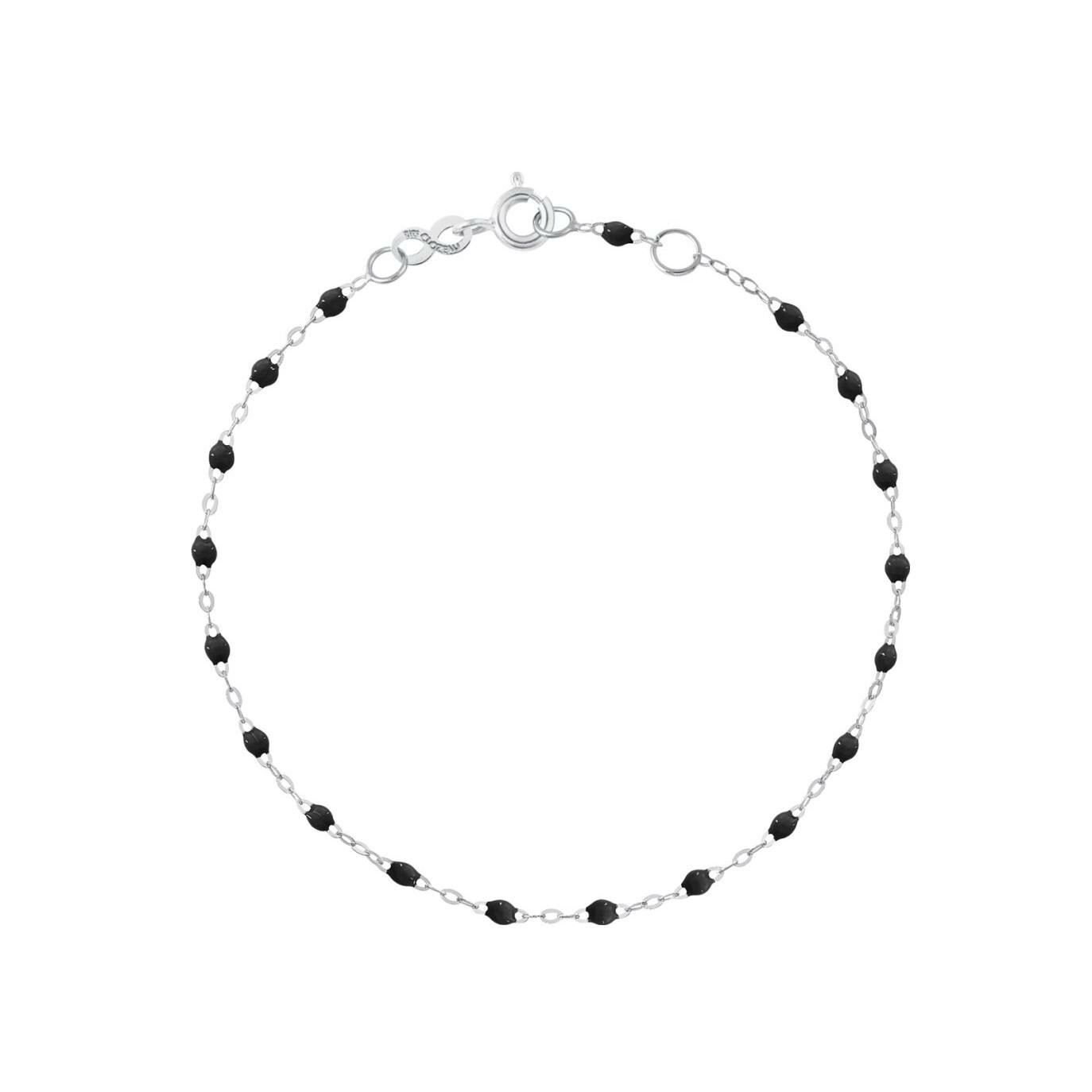Achat Bracelet Gigi Clozeau Classique en or blanc et résine noire, 17cm