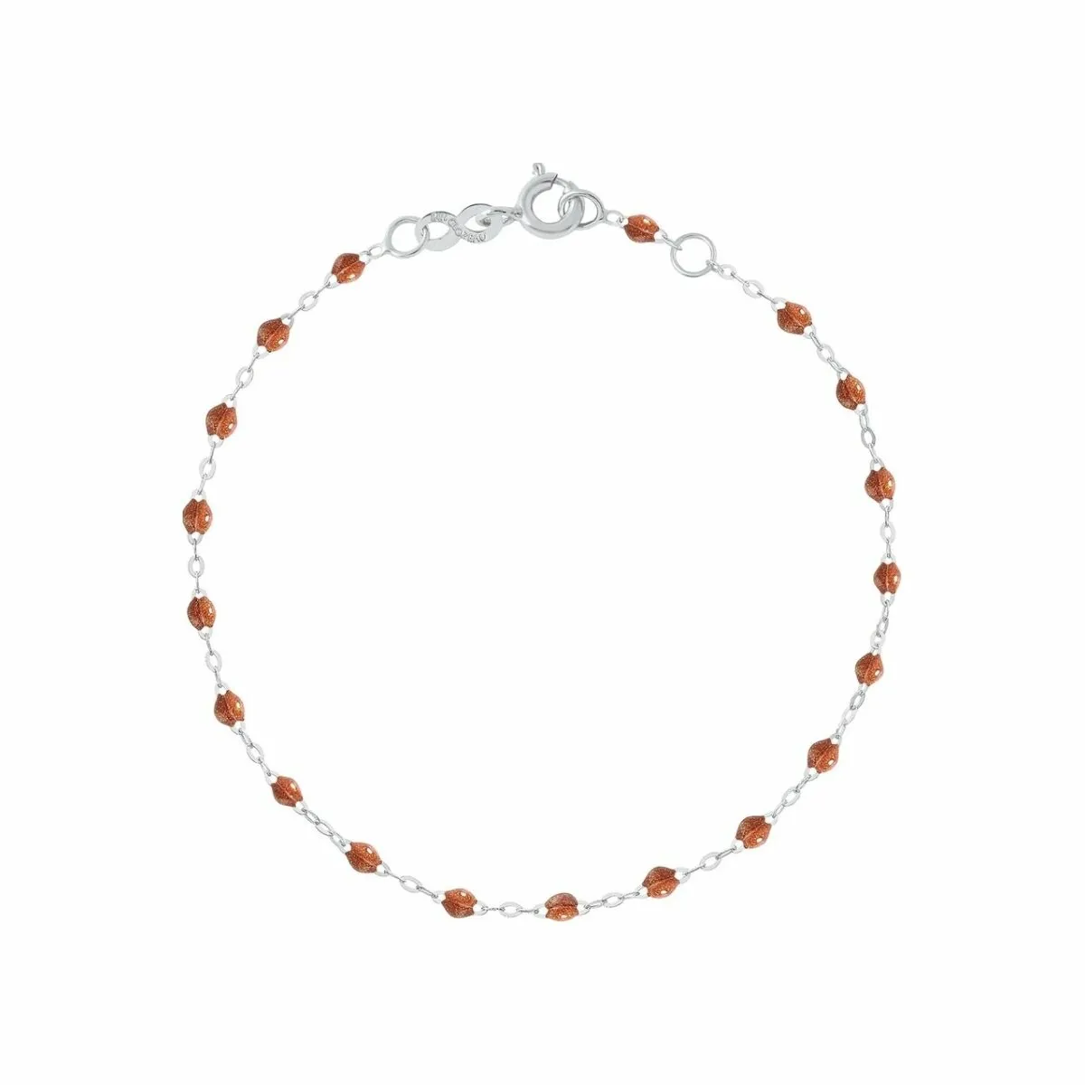 Bracelet Gigi Clozeau Classique en or blanc et résine fauve, 17cm B3GI001G5917XX - Rigal