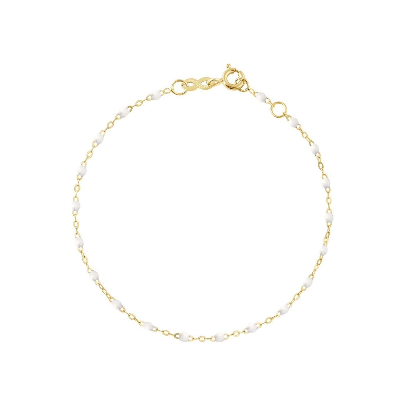 Bracelet Gigi Clozeau Classique en or jaune et résine blanche, 19cm