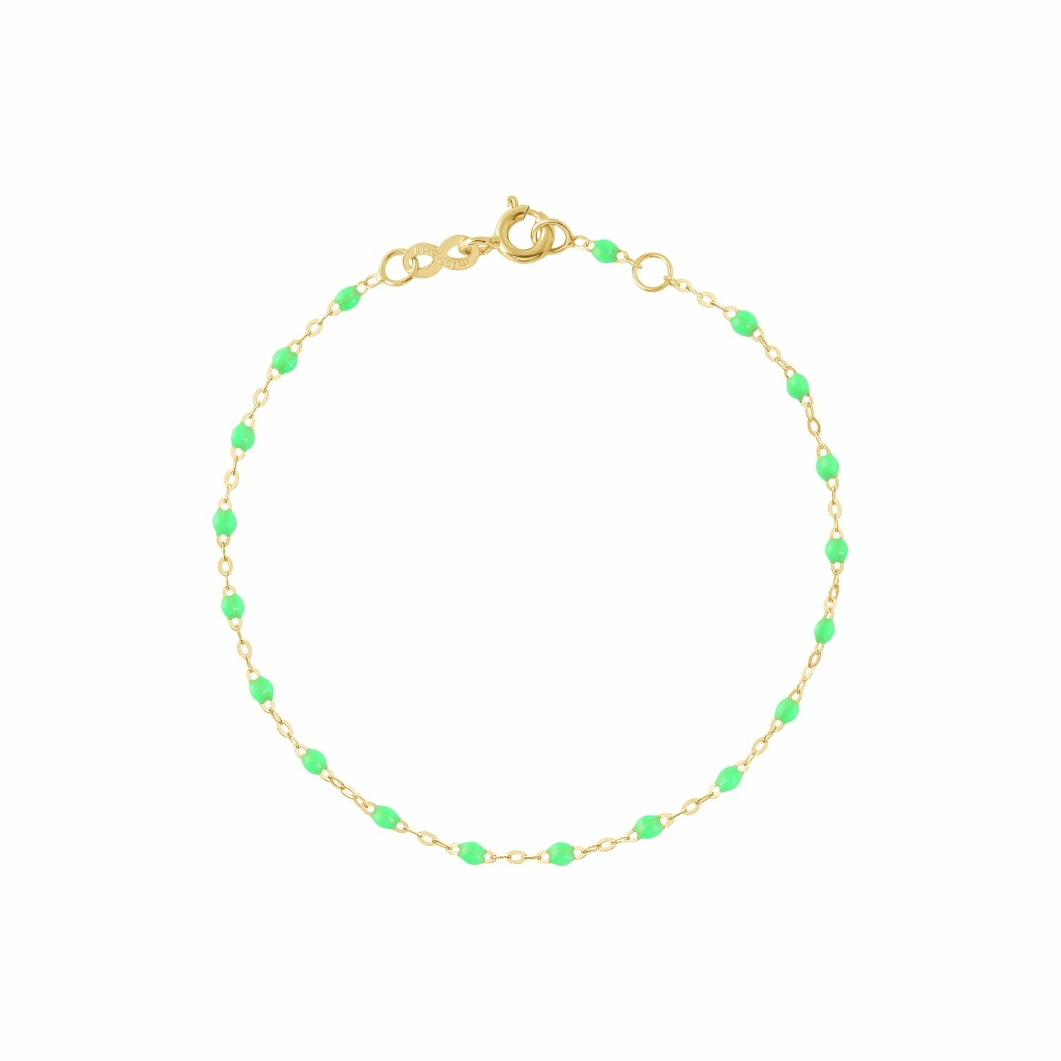 Achat Bracelet Gigi Clozeau Classique en or jaune et résine vert fluo, 17cm