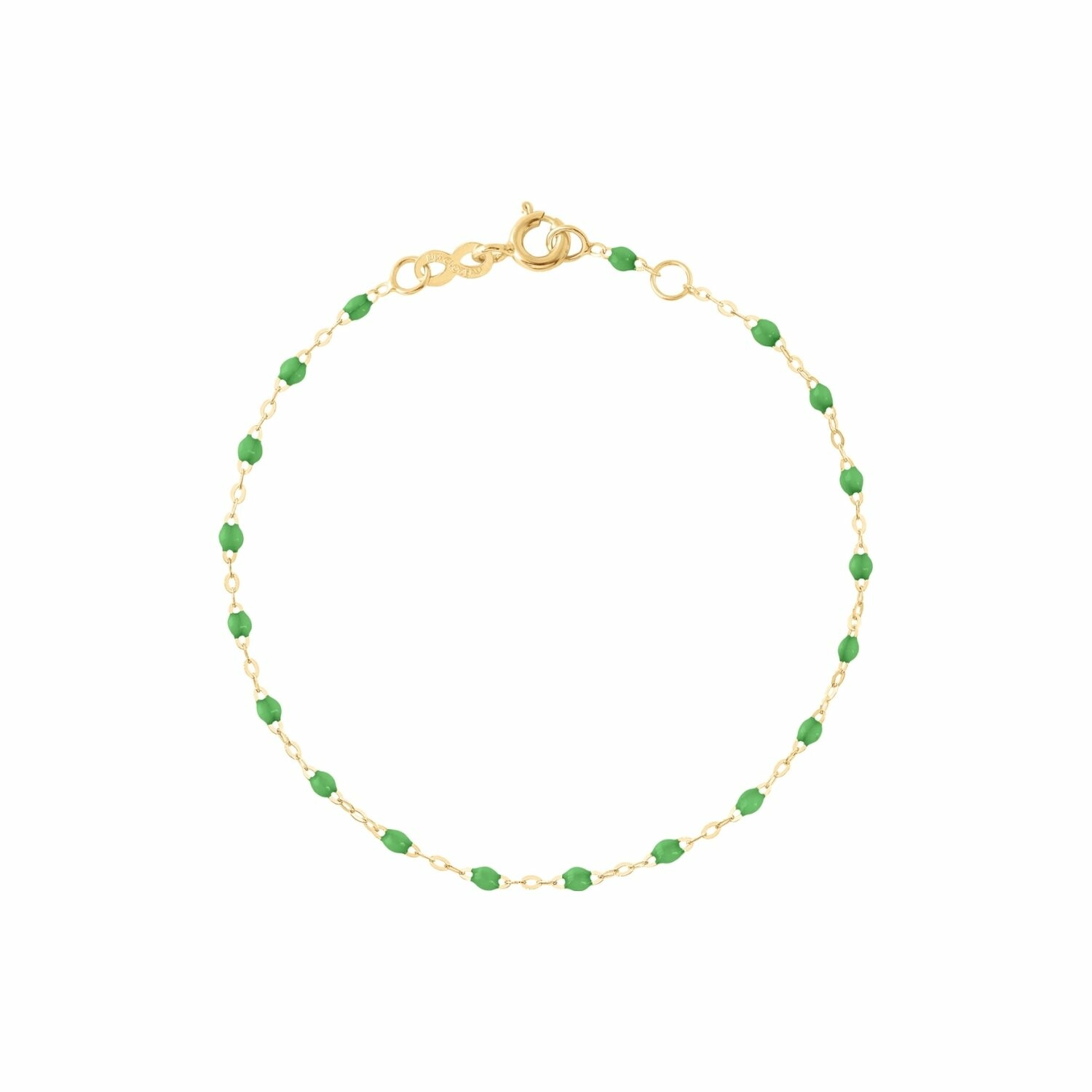 Achat Bracelet Gigi Clozeau Classique en or jaune et résine vert prairie, 17cm