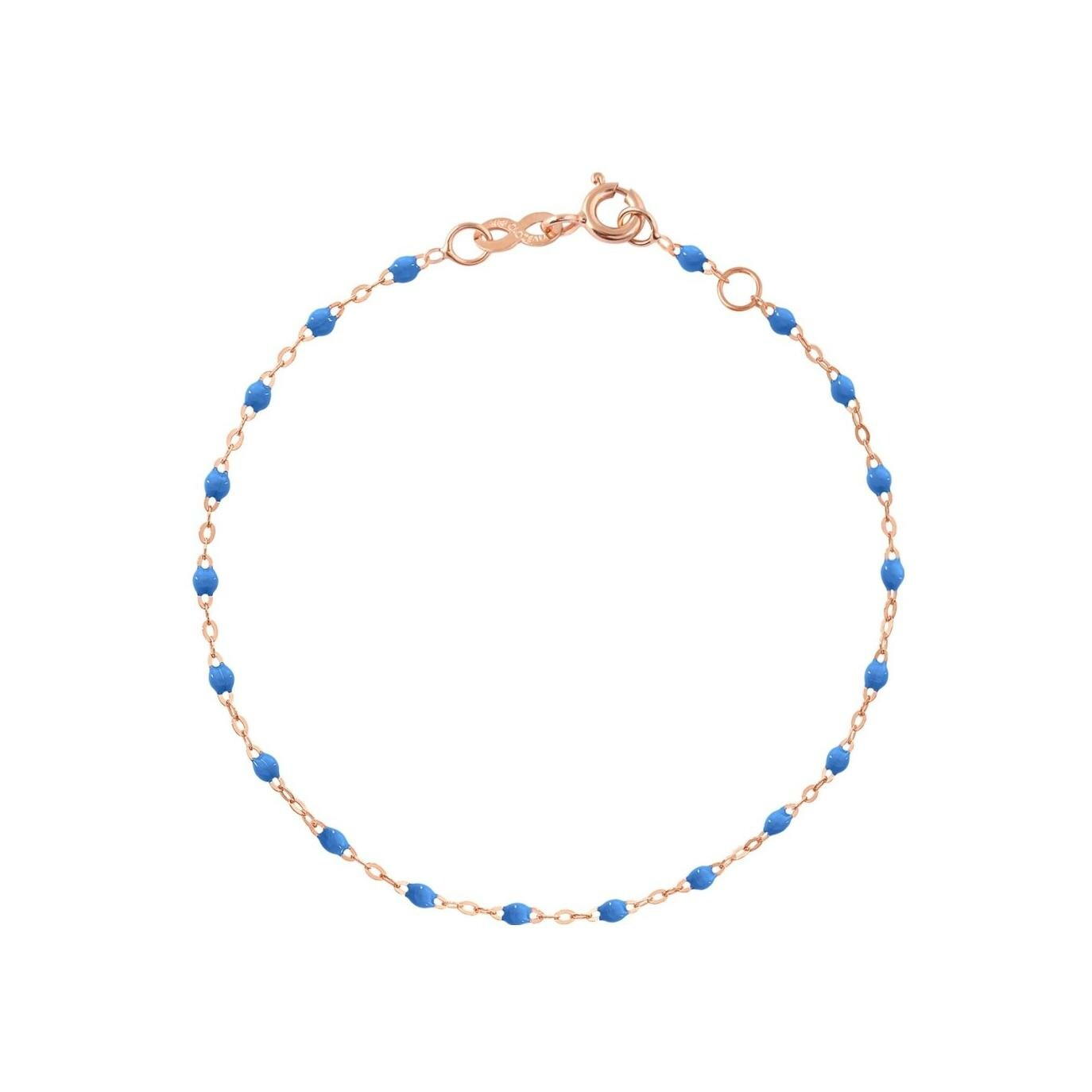 Achat Bracelet Gigi Clozeau Classique en or rose et résine bleu fluo, 17cm