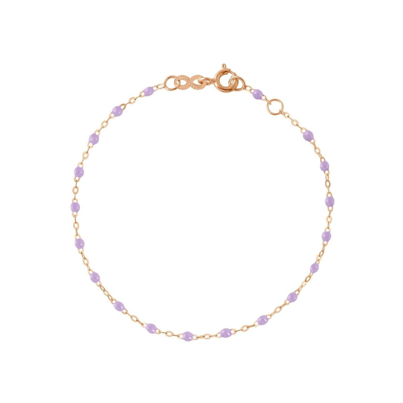 Bracelet Gigi Clozeau Classique en or rose et résine parme, 17cm