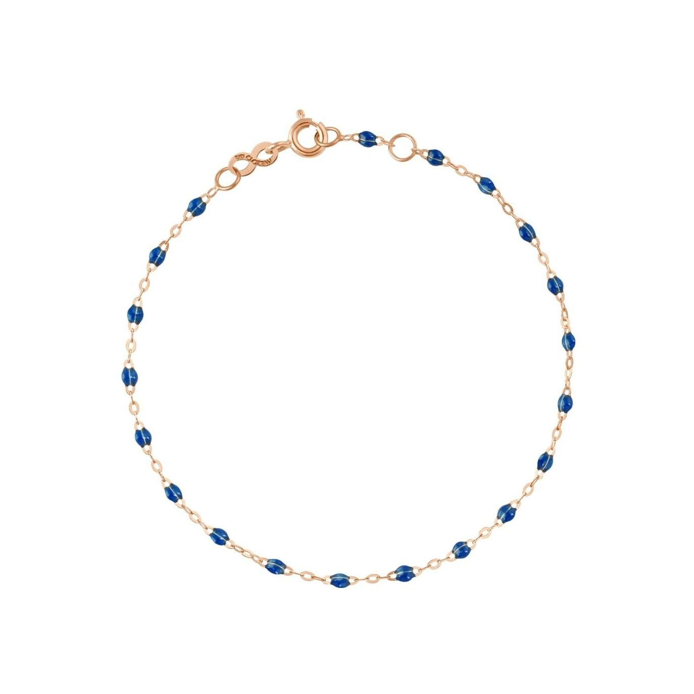 Achat Bracelet Gigi Clozeau Classique en or rose et résine bleu saphir, 17cm