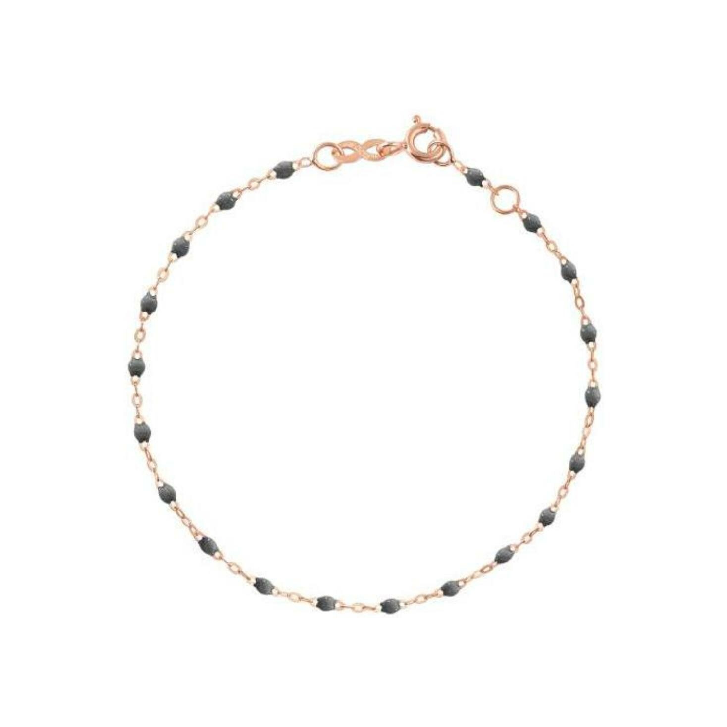Achat Bracelet Gigi Clozeau Classique en or rose et résine gris foncé, 17cm
