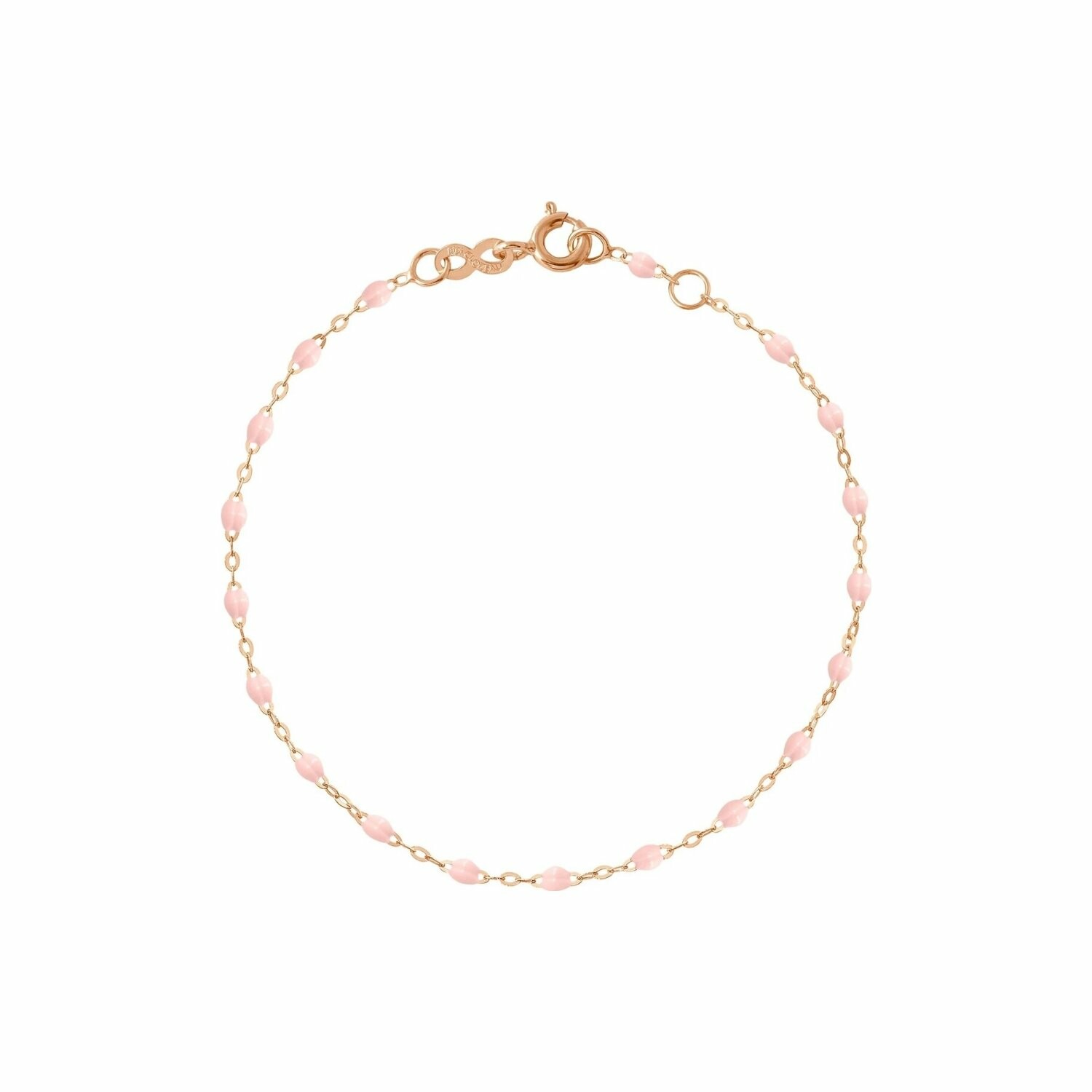 Bracelet Gigi Clozeau Classique en or rose et résine rose bébé, 13cm