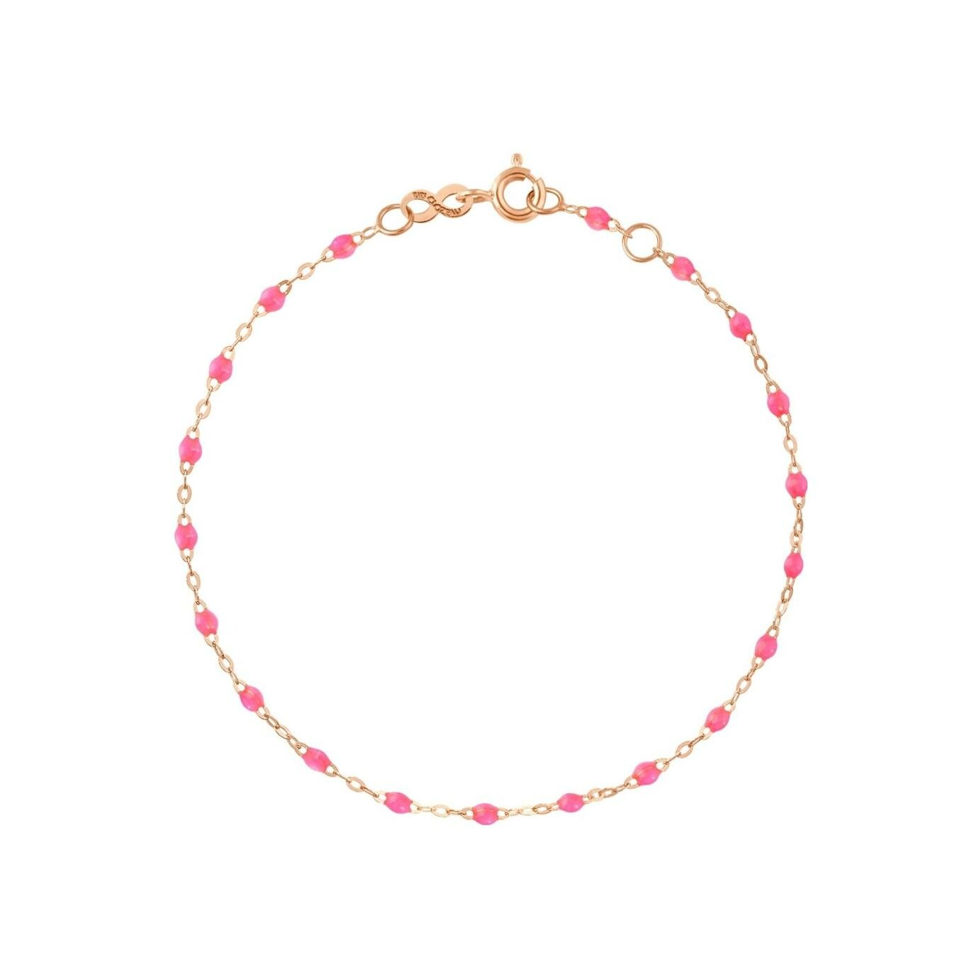 Achat Bracelet Gigi Clozeau Classique en or rose et résine rose fluo, 17cm