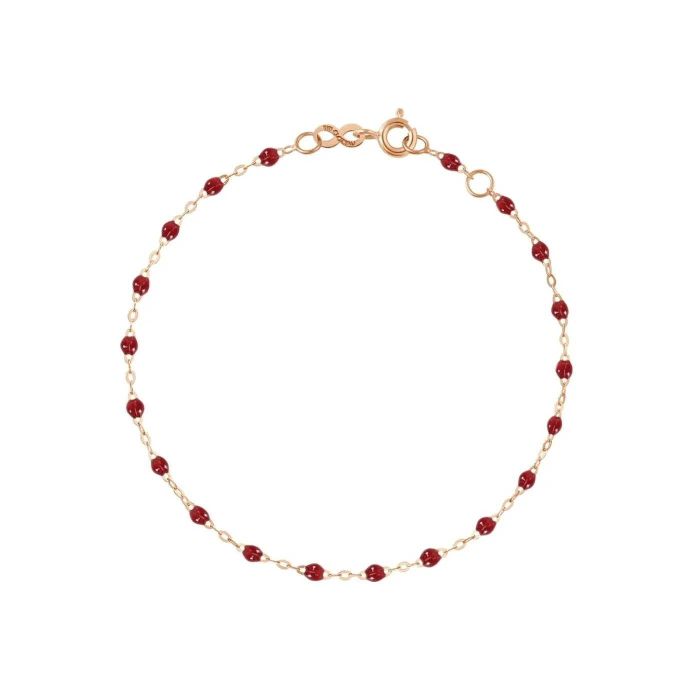 Bracelet Gigi Clozeau Classique en or rose et résine rouge, 17cm B3GI001R3017XX - Rigal