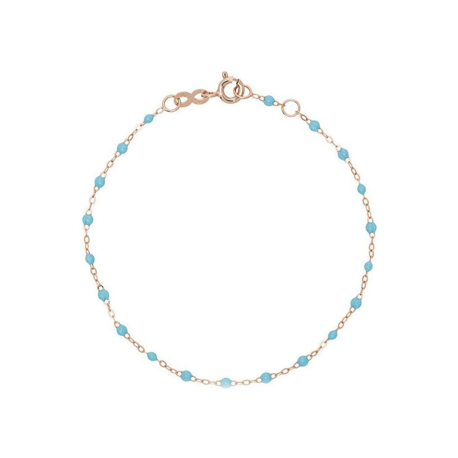 Achat Bracelet Gigi Clozeau Classique en or rose et résine turquoise bleu, 17cm