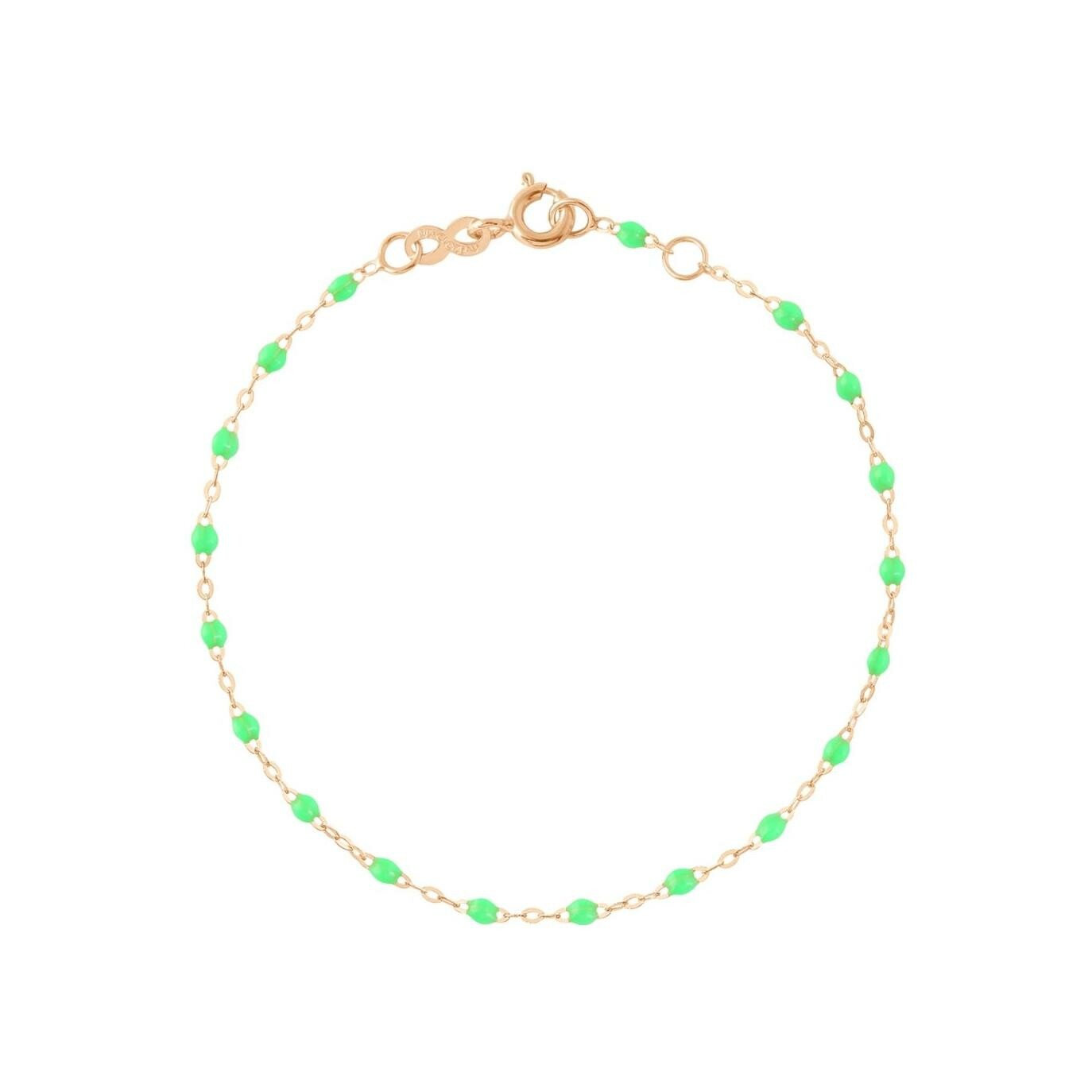 Achat Bracelet Gigi Clozeau Classique en or rose et résine vert fluo, 17cm