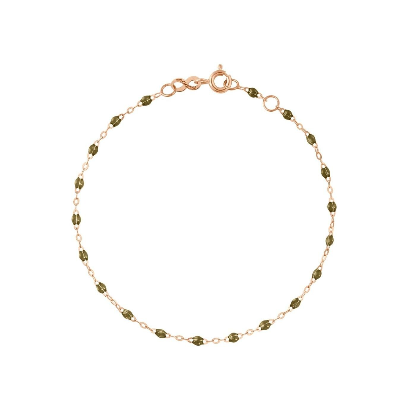 Achat Bracelet Gigi Clozeau Classique en or rose et résine kaki, 17cm