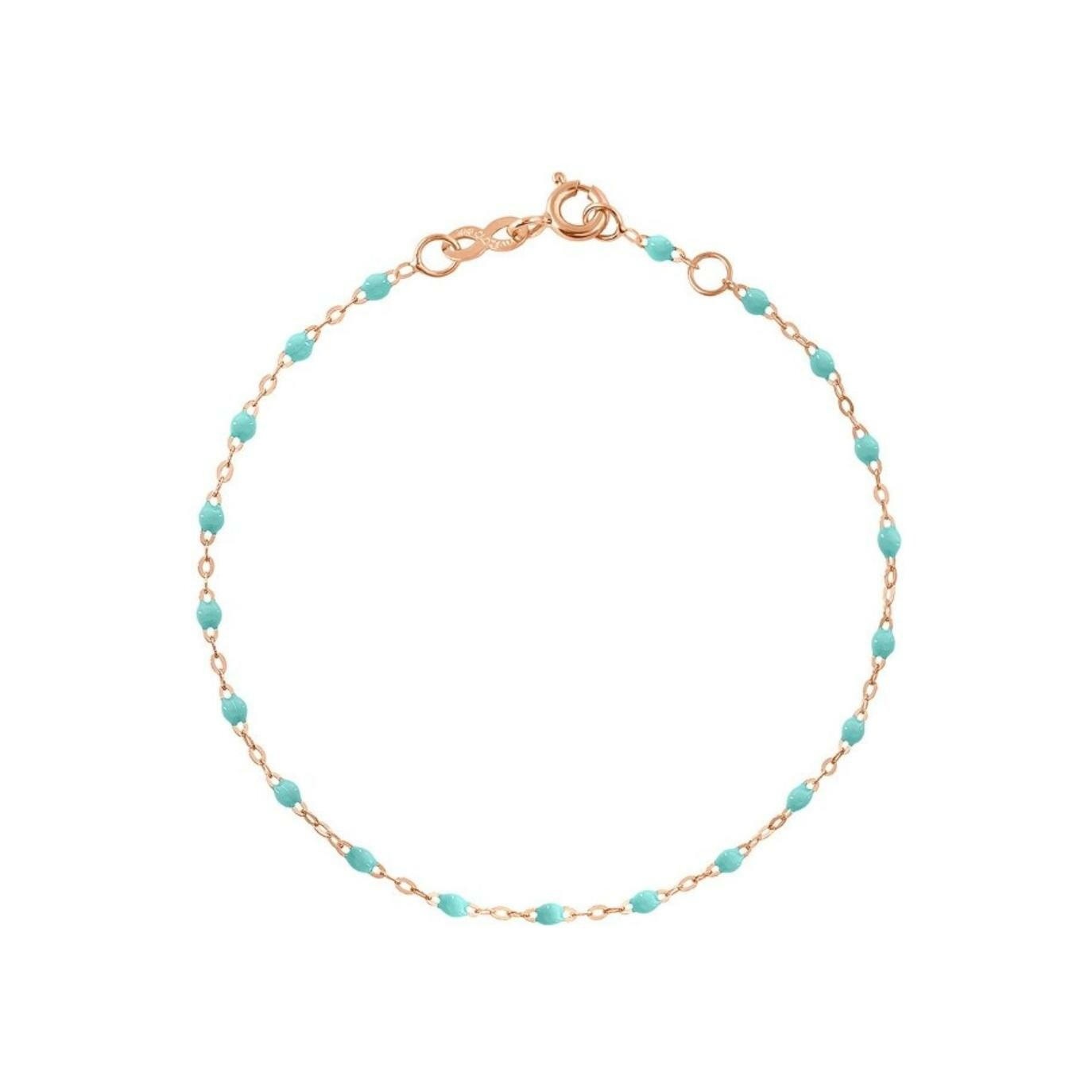 Achat Bracelet Gigi Clozeau Classique en or rose et résine vert d'eau, 17cm