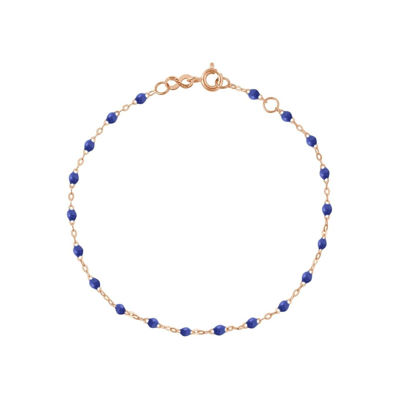 Achat Bracelet Gigi Clozeau Classique en or rose et résine bleu bleuet, 17cm