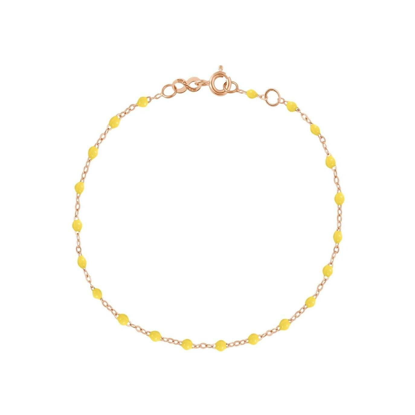 Achat Bracelet Gigi Clozeau Classique en or rose et résine jaune citron, 17cm