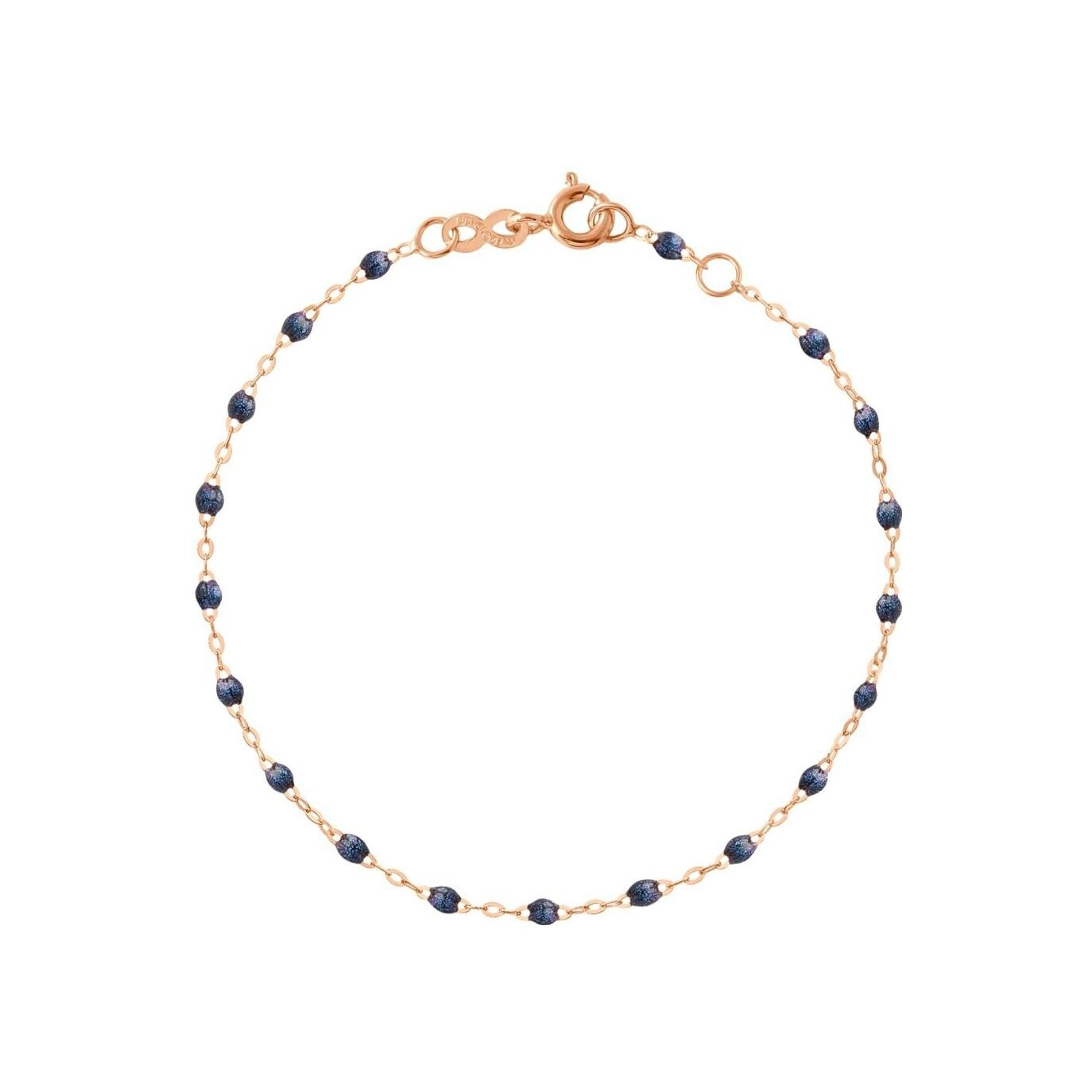 Achat Bracelet Gigi Clozeau Classique en or rose et résine bleu nuit, 17cm